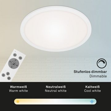 Briloner Leuchten LED Panel 7168-016, LED fest verbaut, Kaltweiß, Neutralweiß, Tageslichtweiß, Warmweiß, Deckenlampe ultraflach Panel CCT 2200lm 24W IP20