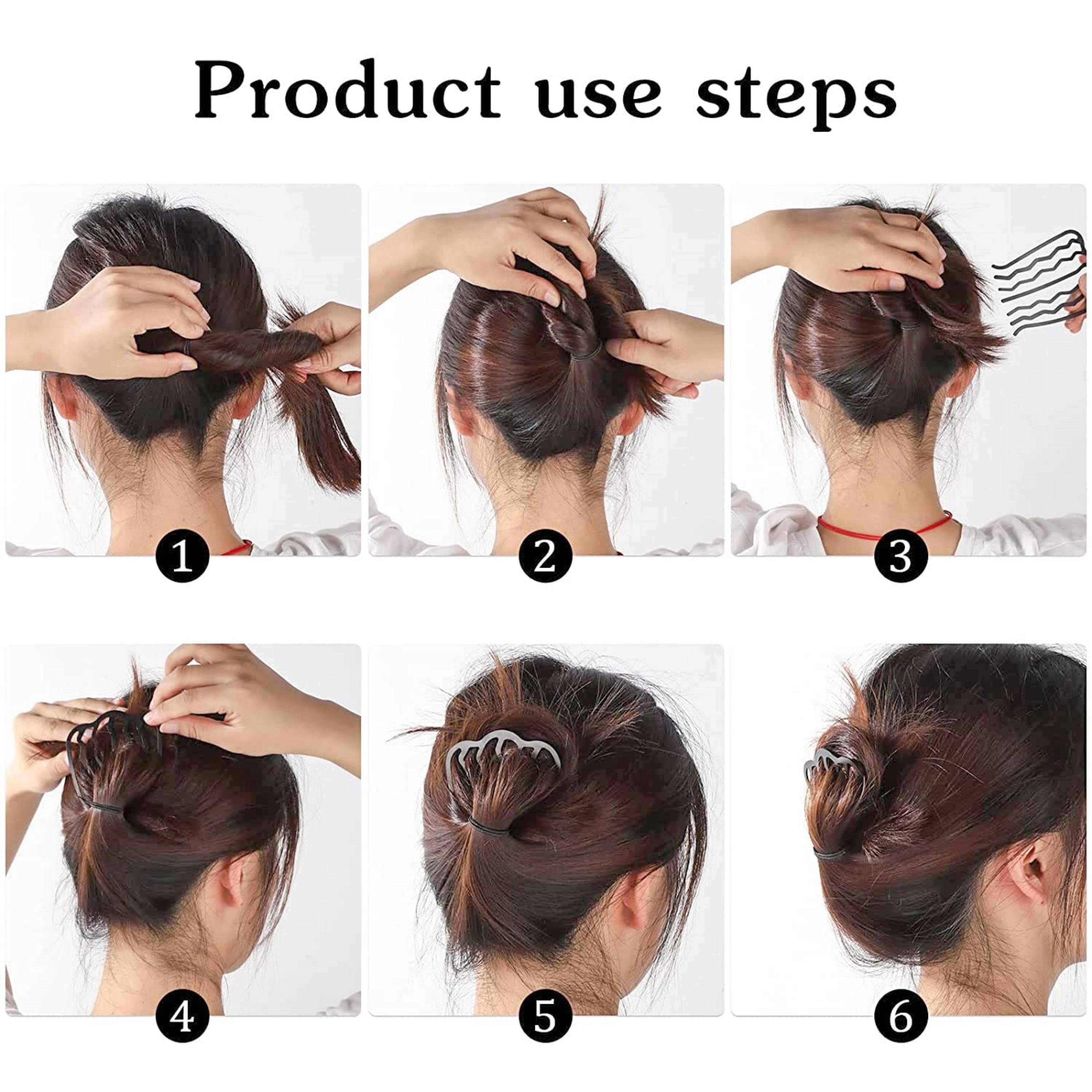 Coonoor Haarspange 4 Stück Haar-Gabel-Clip Metall Haarkamm Seitenkämme, 4-tlg.