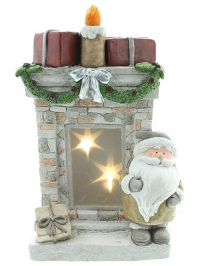 Dekoleidenschaft LED-Dekofigur Kamin "Weihnachten" 40 cm hoch, mit Timer, Weihnachtsdeko, Tischkamin, Leuchtdeko, Laterne, Dekokamin mit Batterie, Dekokamin, Kaminlaterne