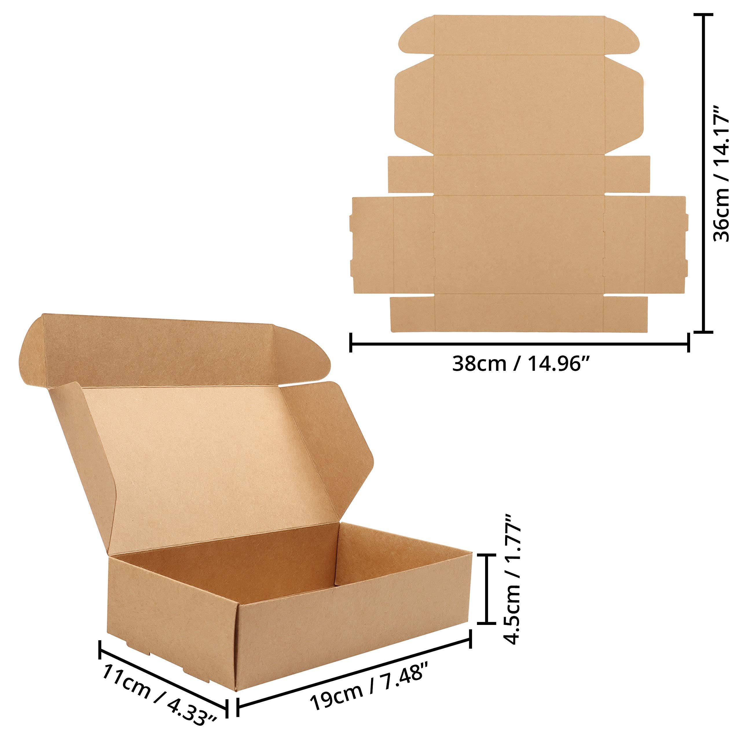 Thumbnail - Kurtzy Geschenkbox 20 Stück Geschenkboxen 19x11x4,5cm - Kraftpapier (20 St)