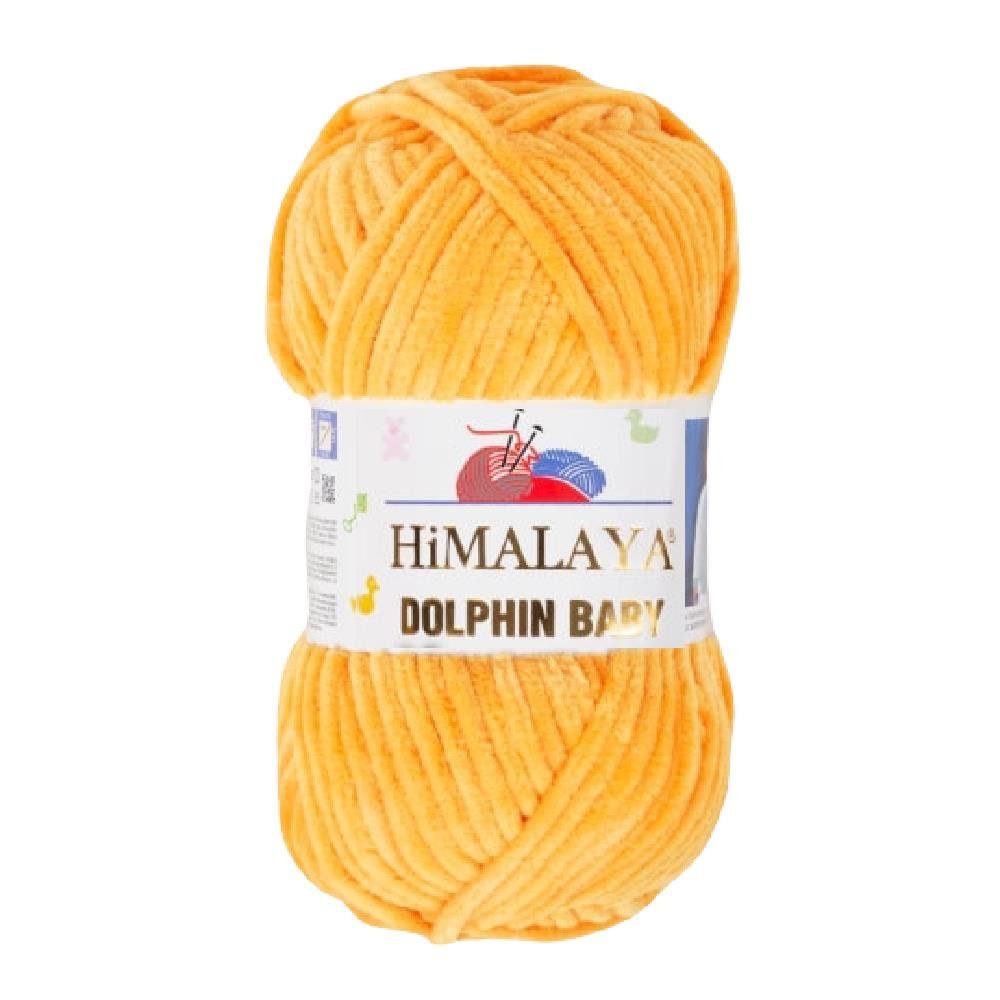 Himalaya Strickfein Himalaya Dolphin Baby Bulky Chenille Garn 80368 -sonnengelb Häkelwolle, (1-St)