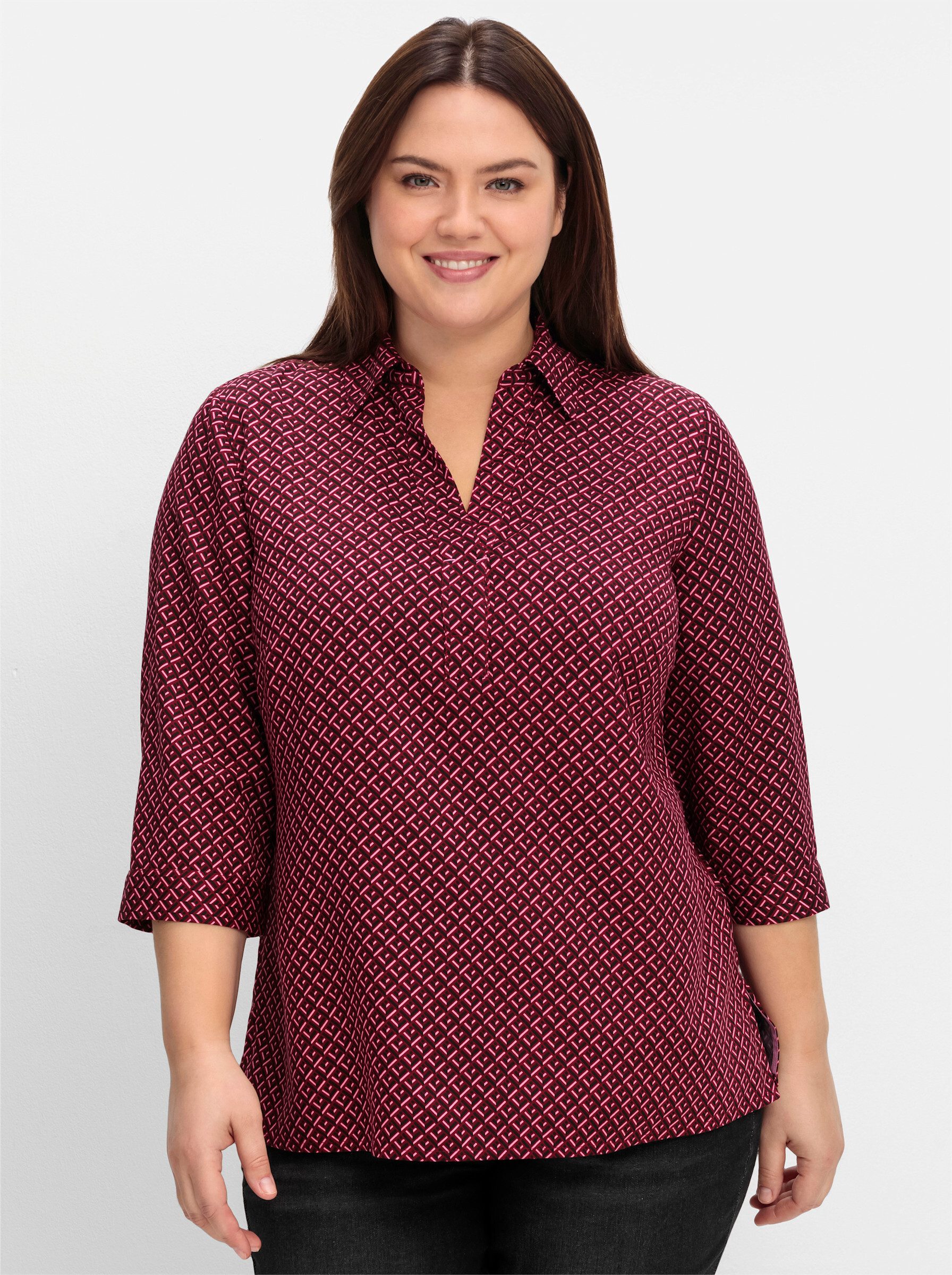 Sheego Klassische Bluse Tunika 3/4-Arm günstig online kaufen