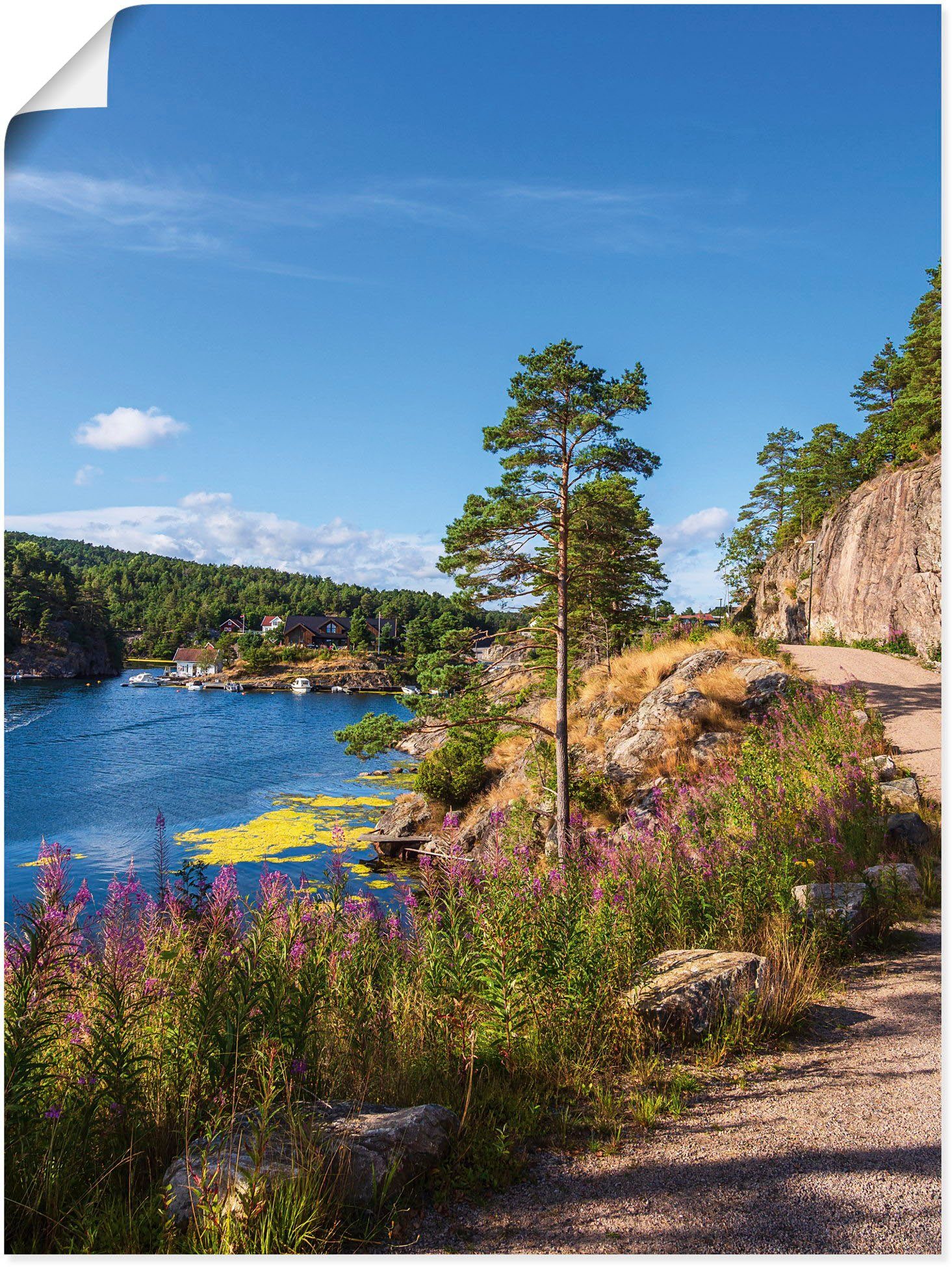 Artland Wandbild in in Poster als Søgne Norwegen, Alubild, Leinwandbild, Stølekilen Wandaufkleber bei Bucht Küstenbilder St), (1 versch. oder Größen