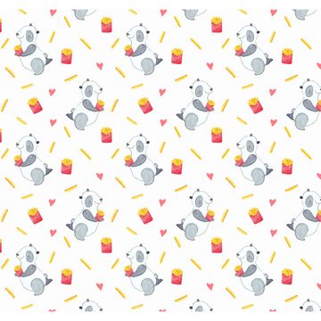 Mr. & Mrs. Panda Feldflasche Panda Pommes - Grau - Geschenk, Edelstahl, Trinkflasche, Flasche zum, Liebevolles Design