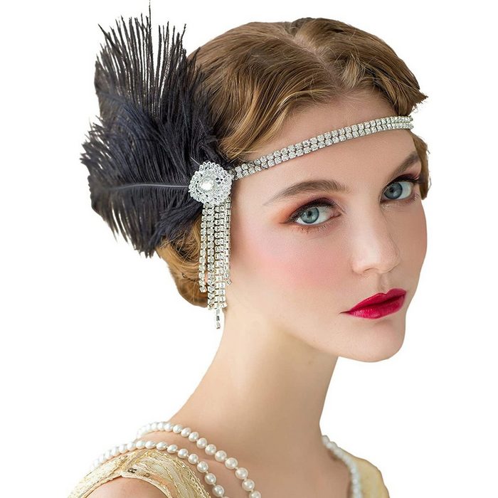 Housruse Diadem Stirnband 1920er Damen Pfau Stirnband inspiriert Kristallfeder
