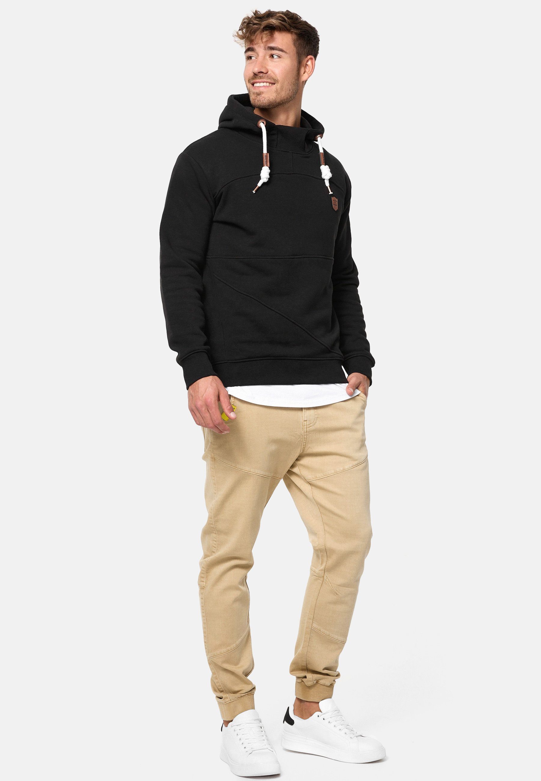 Indicode Hoodie Herren Meza Sweatshirt Kapuze Herrenhoodie mit asymmetrischen Ziernähten
