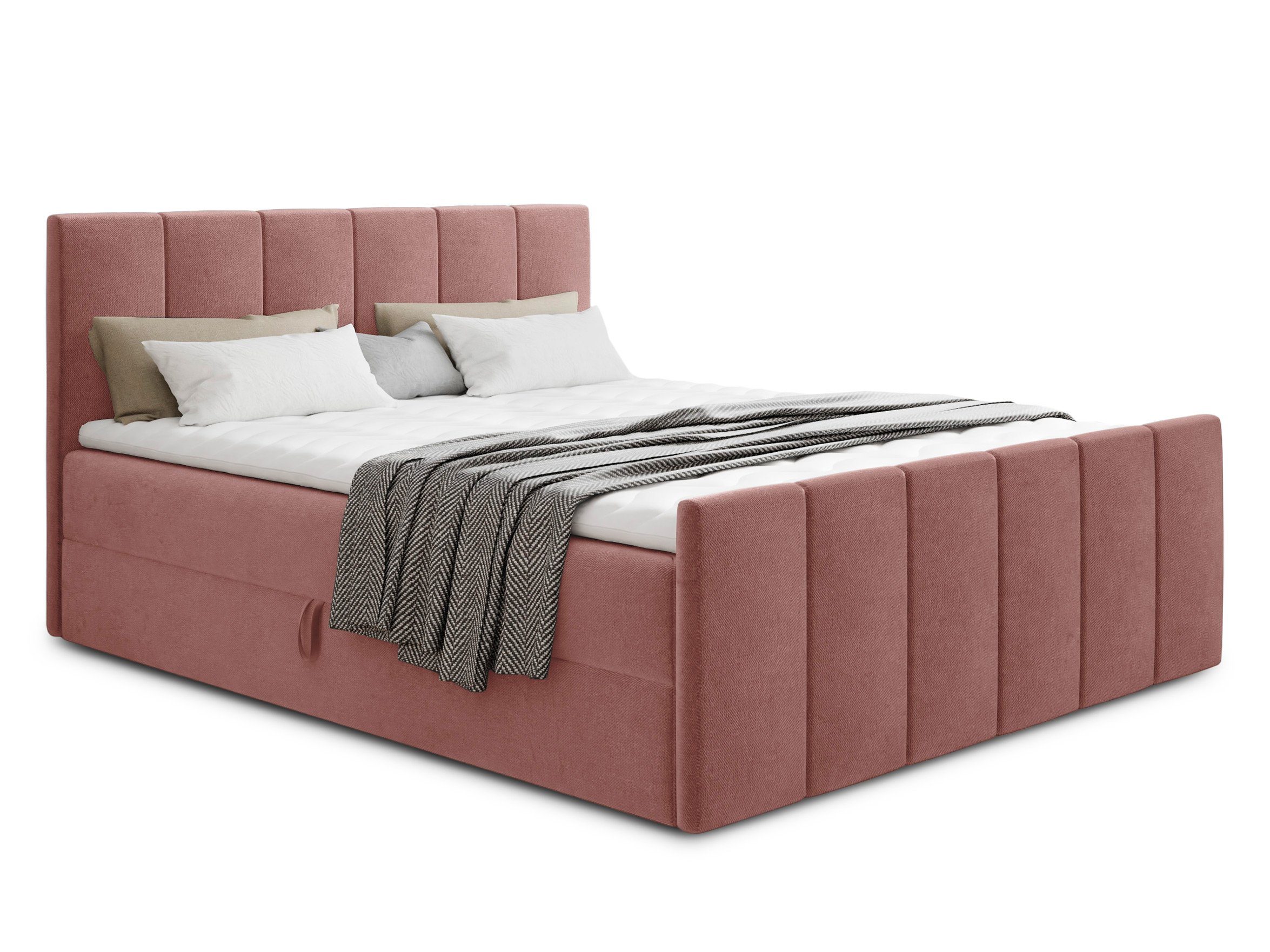 Sofnet Boxbett Star Lux (mit zwei Bettkästen, Bonell-Matratze und Topper), Doppelbett, Polsterbett mit Kopfteil und Fußteil, Boxspringbett