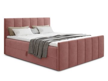 Sofnet Boxspringbett Star Lux (mit zwei Bettkasten, Bonell-Matratze und Topper), Doppelbett, Polsterbett mit Kopfteil und Fußteil