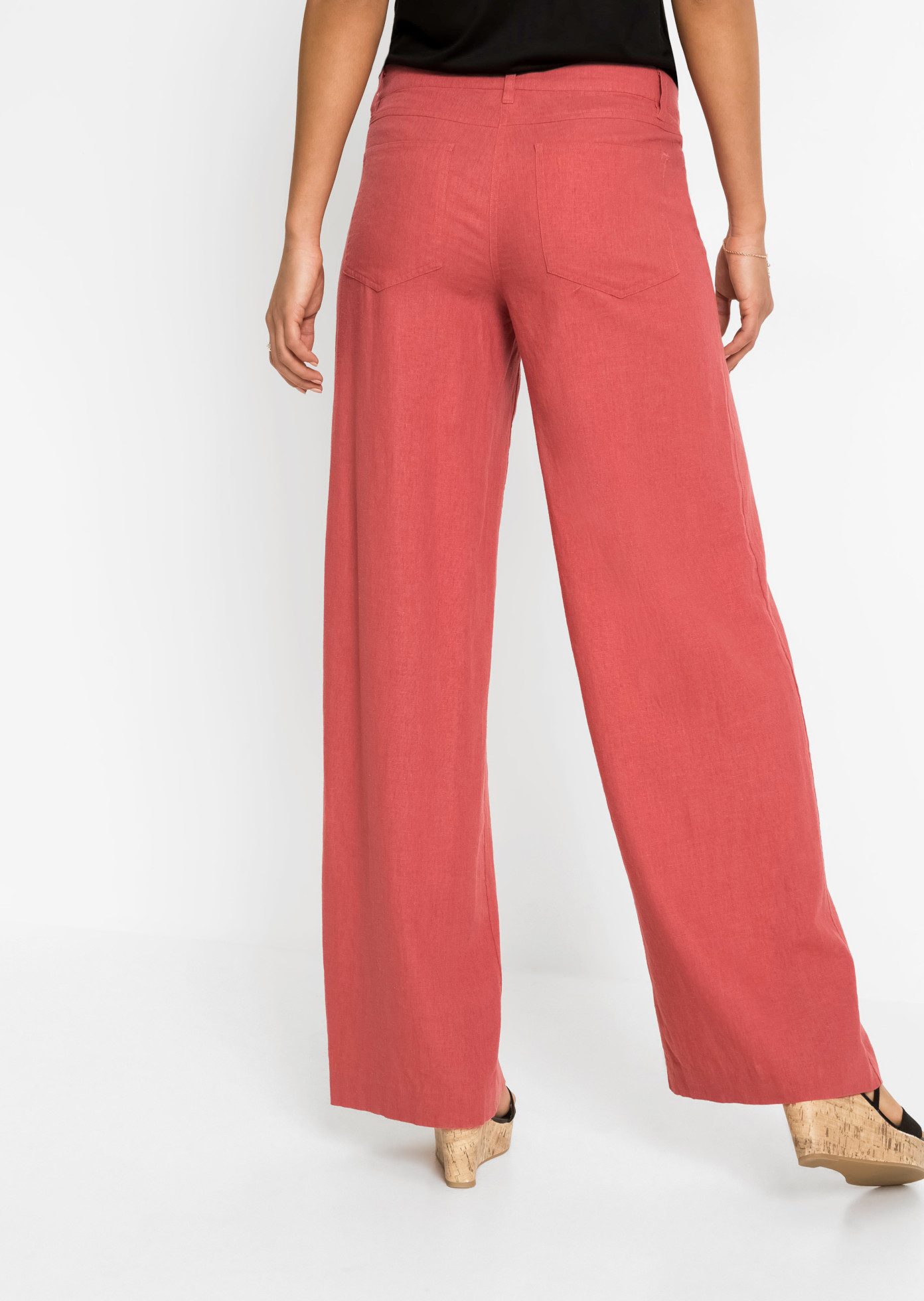 bonprix Palazzohose aus Leinen und Viskose, Loose Fit, eleganter Stil