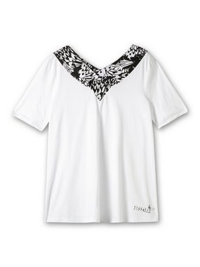 Sheego Longshirt Große Größen mit breiter Blende am V-Ausschnitt