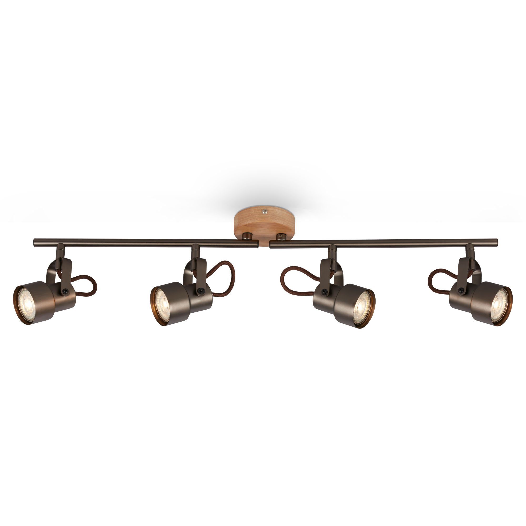 Briloner Leuchten LED Deckenspots 2872-045, schwenkbar, LED wechselbar, Warmweiß, antik-grau, GU10