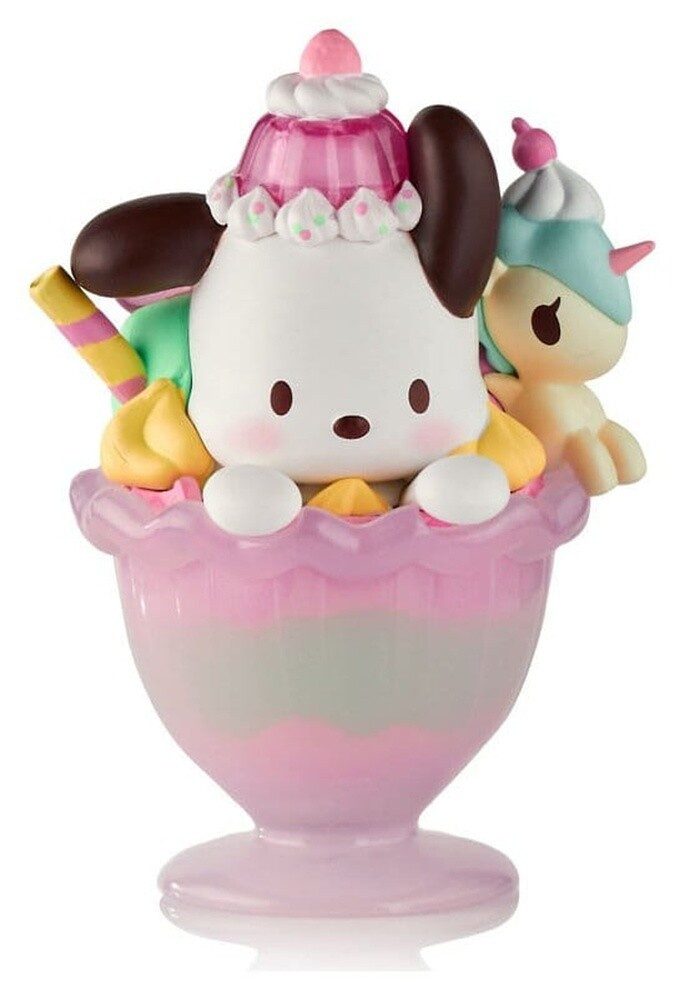 Tokidoki Merchandise-Figur Hello Kitty & Friends Window Box Figur Fast Food Pochacco Pink Unicorn