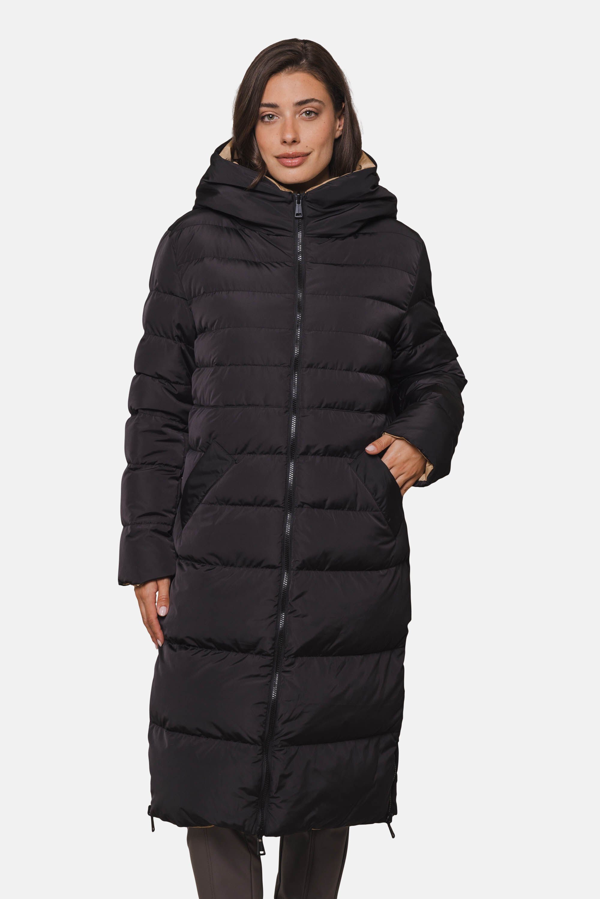 Rino & Pelle Wintermantel Keila mit Reißverschluss-Schlitzdetails black