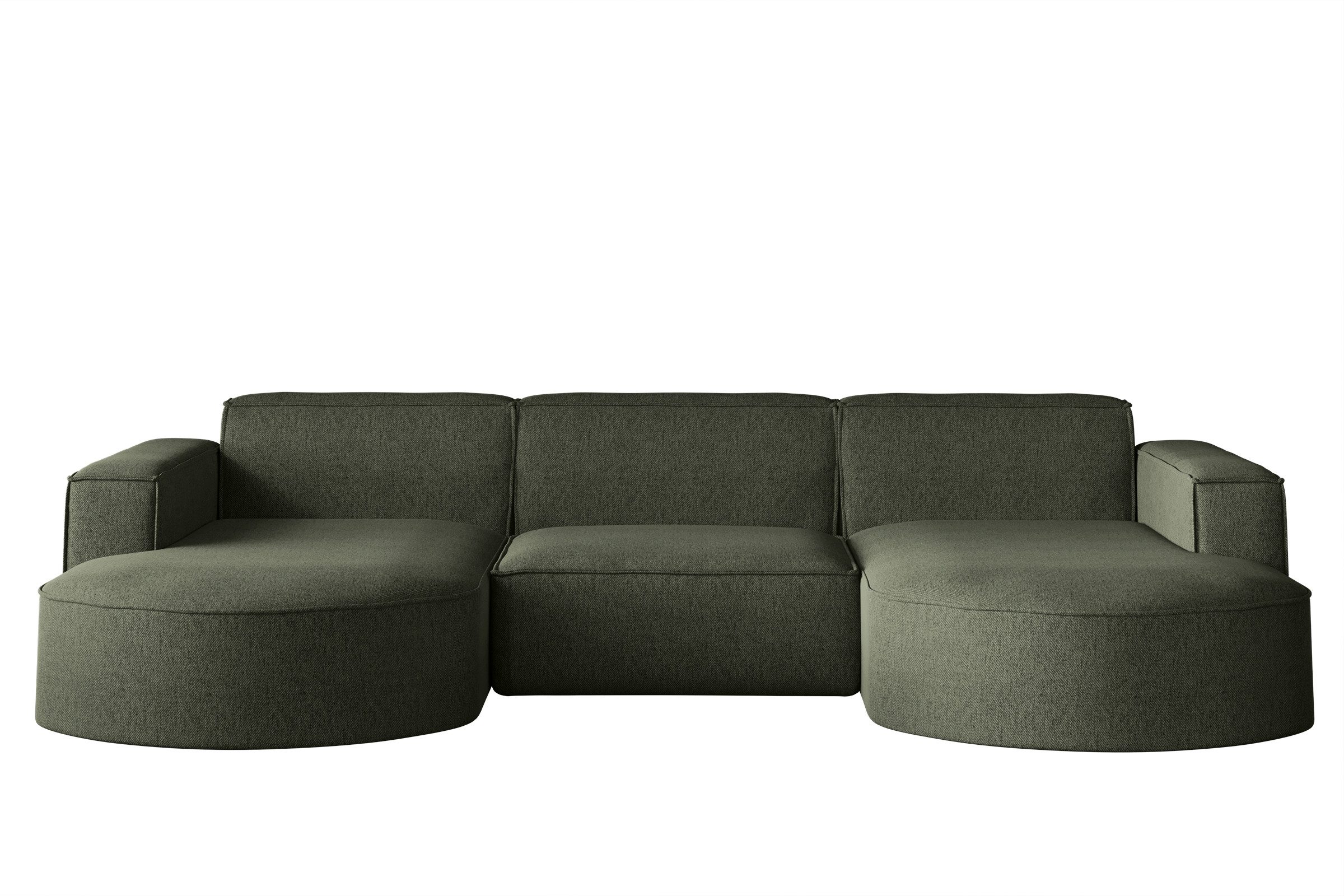 Kaiser Möbel Ecksofa Sofa U form, Couch MODENA U STUDIO stoff Verita, Poso, günstig online kaufen