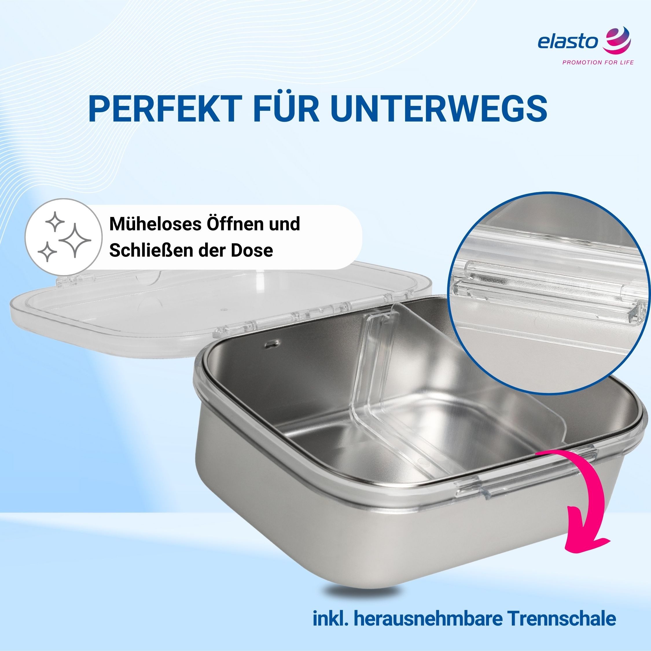 elasto Lunchbox Motiv Brotdose für Kinder 1000 ml für Schule und Kindergarten