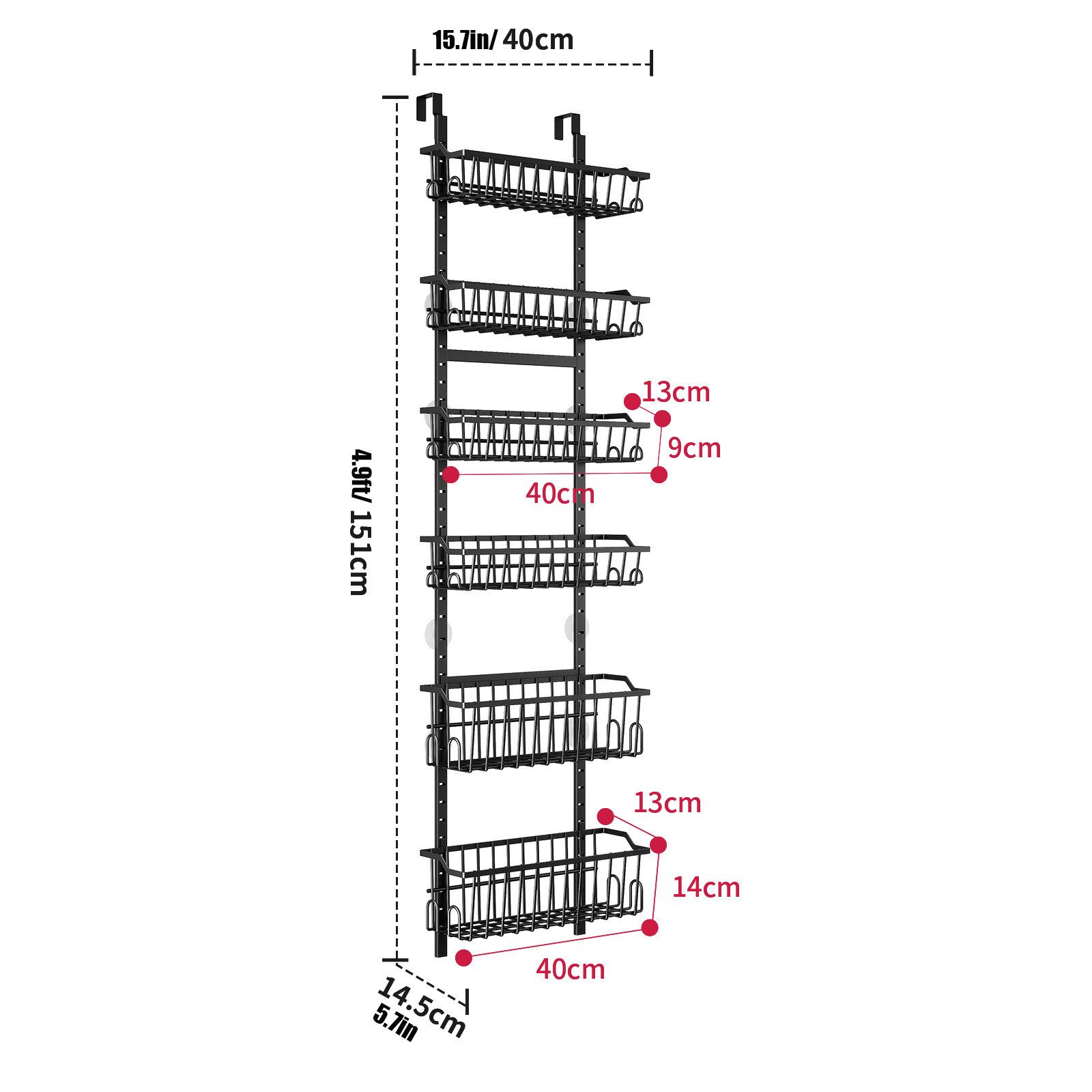 GarveeMore Küchenregal Hängender Organizer an der Tür, Abnehmbarem Korb,6-s günstig online kaufen