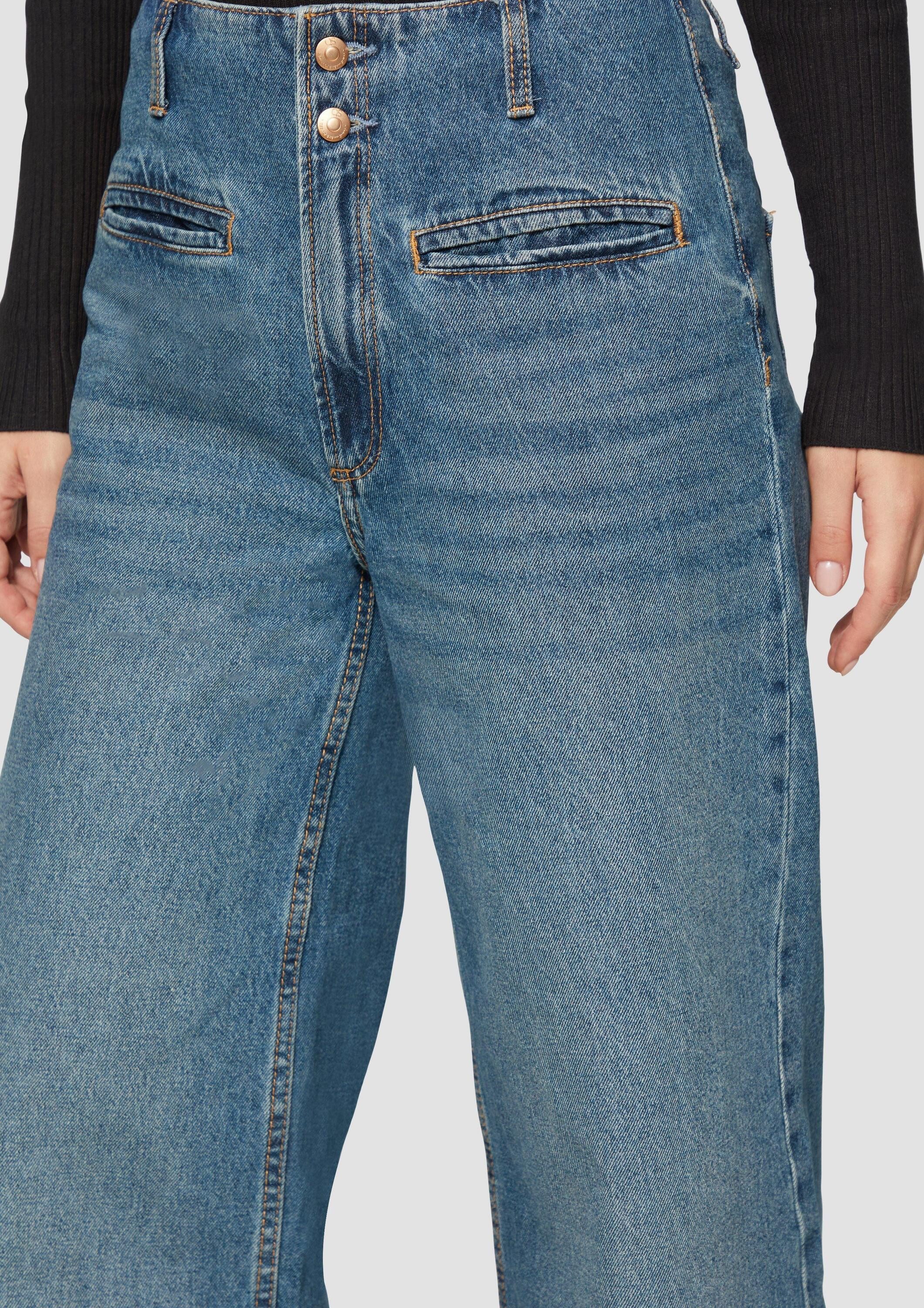 QS Weite Jeans Jeans-Hose CATIE Culotte-Jeans Catie / Slim Fit / High Rise / Wide Leg