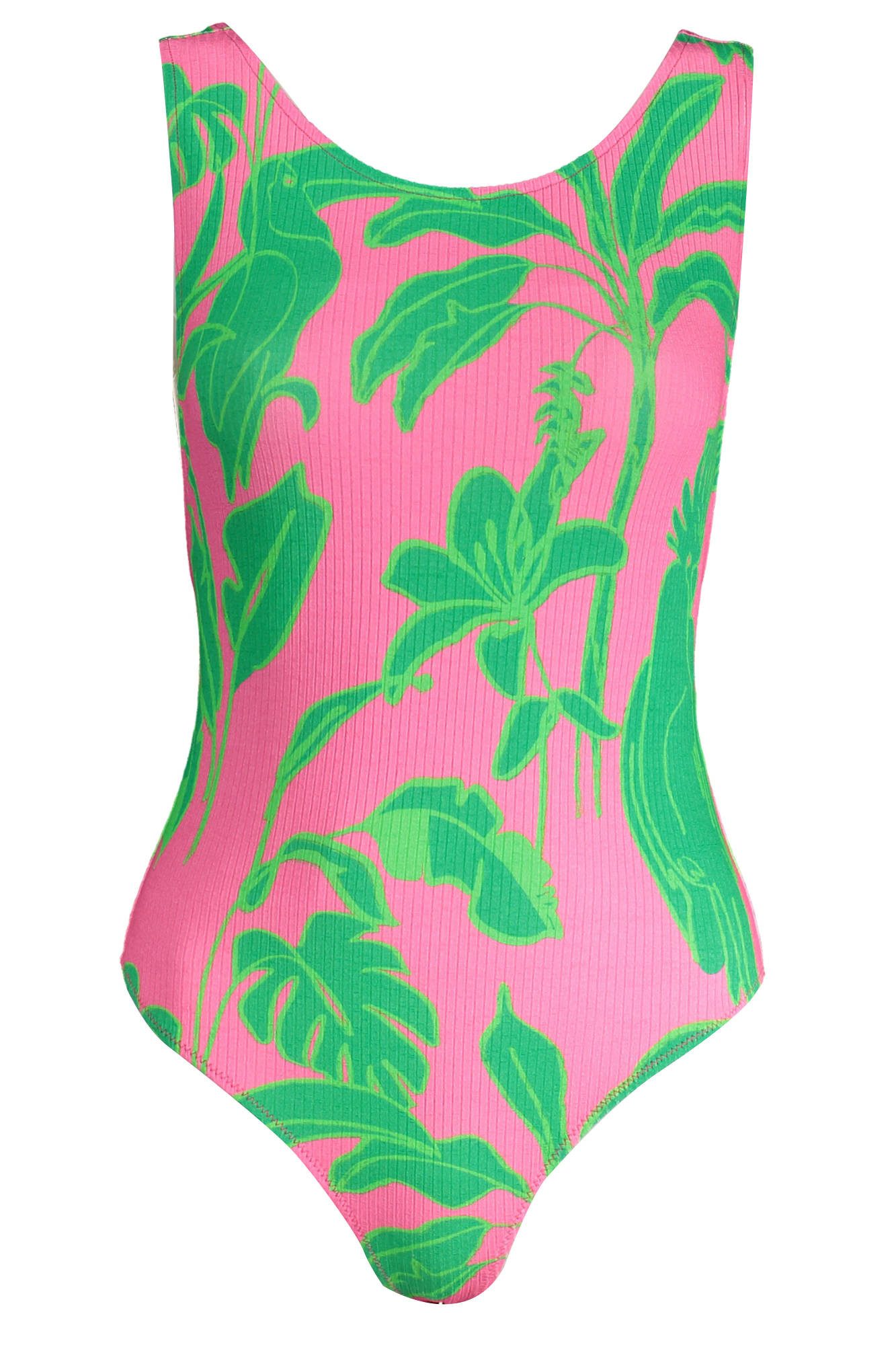 Desigual Badeanzug Stylisches Damen-Tanktop: Rosa Body mit gekreuzten Trägern und Detail