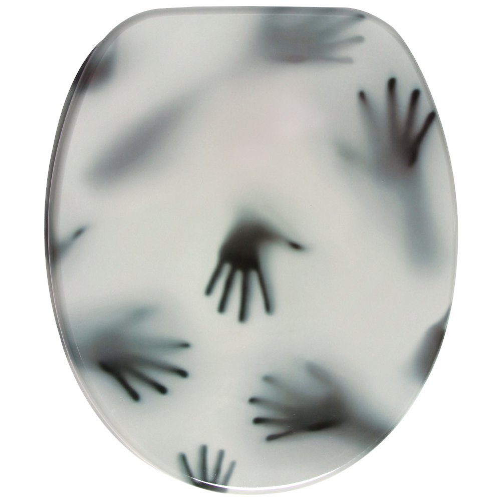 Sanilo WC-Sitz Shadow Hands mit Absenkautomatik, Toilettendeckel vom Hersteller, hochwertig & modern mit Motiv, universell, leichte Montage