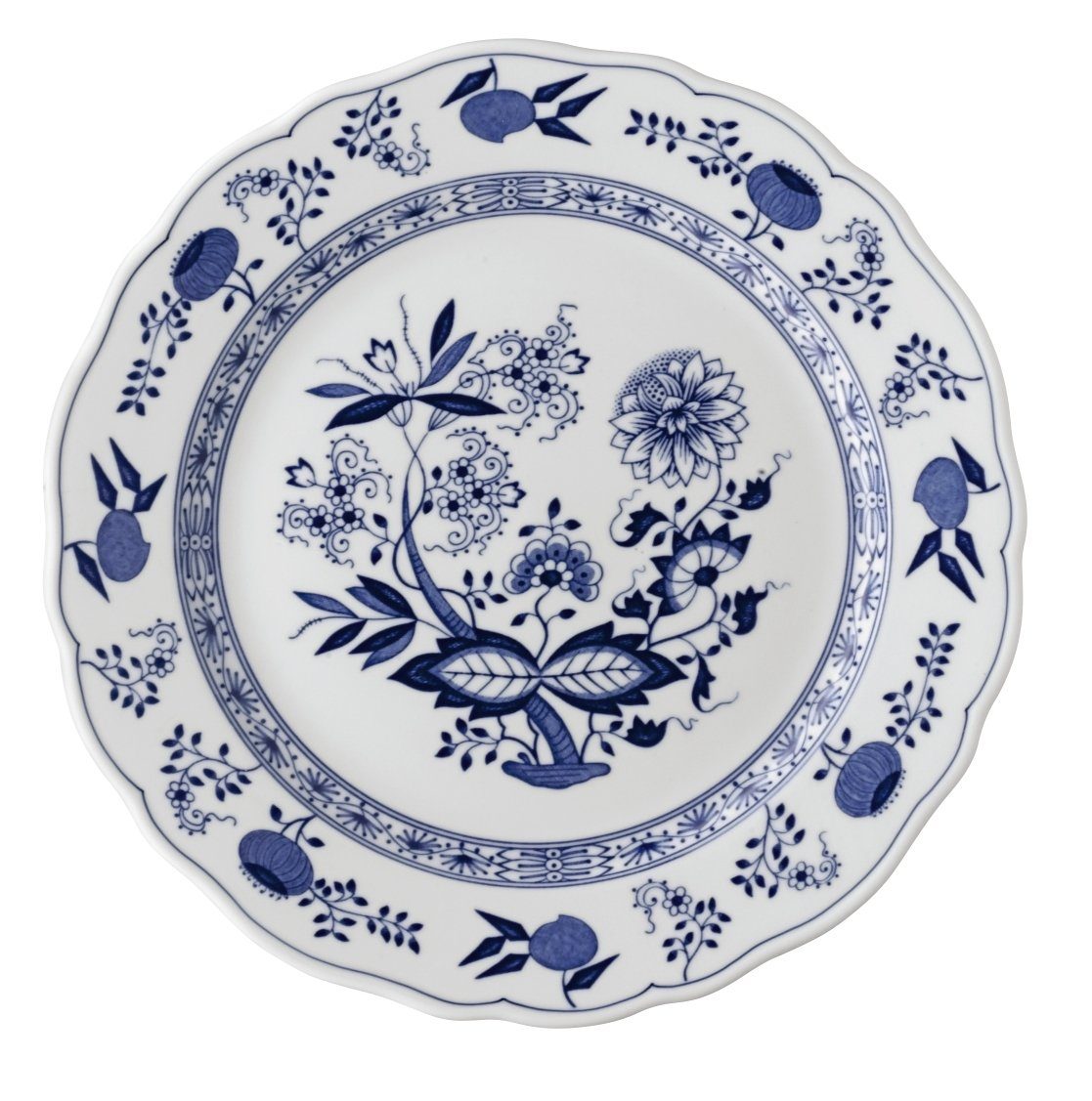 Hutschenreuther Speiseteller Blau Zwiebelmuster Speiseteller m. Fahne 27 cm