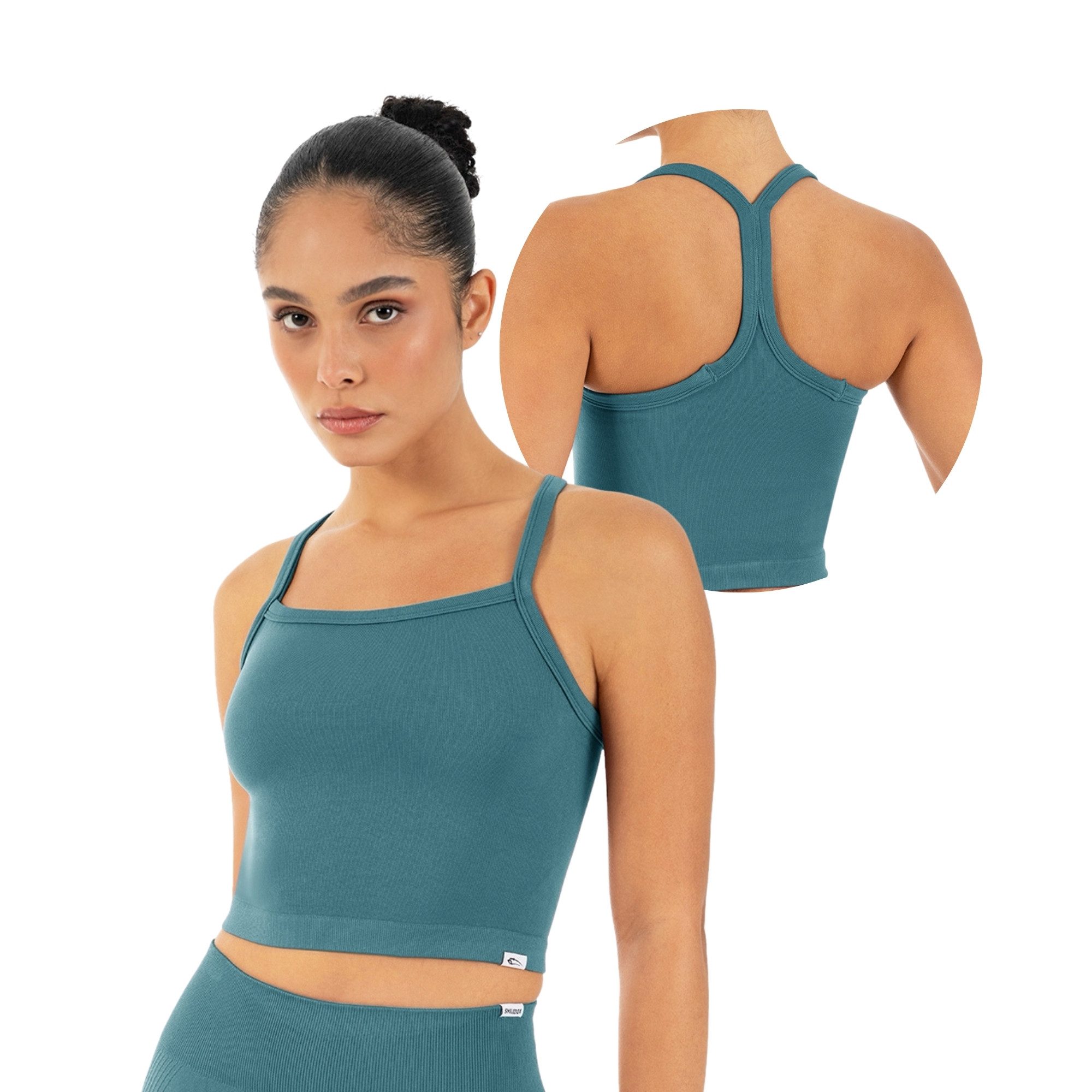 Smilodox Tanktop Vonda, Crop Top Damen, Sport-Top für Gym,Yoga & Freizeit Racerback, Seamless, Shaped Fit, Rundhals, atmungsaktiv