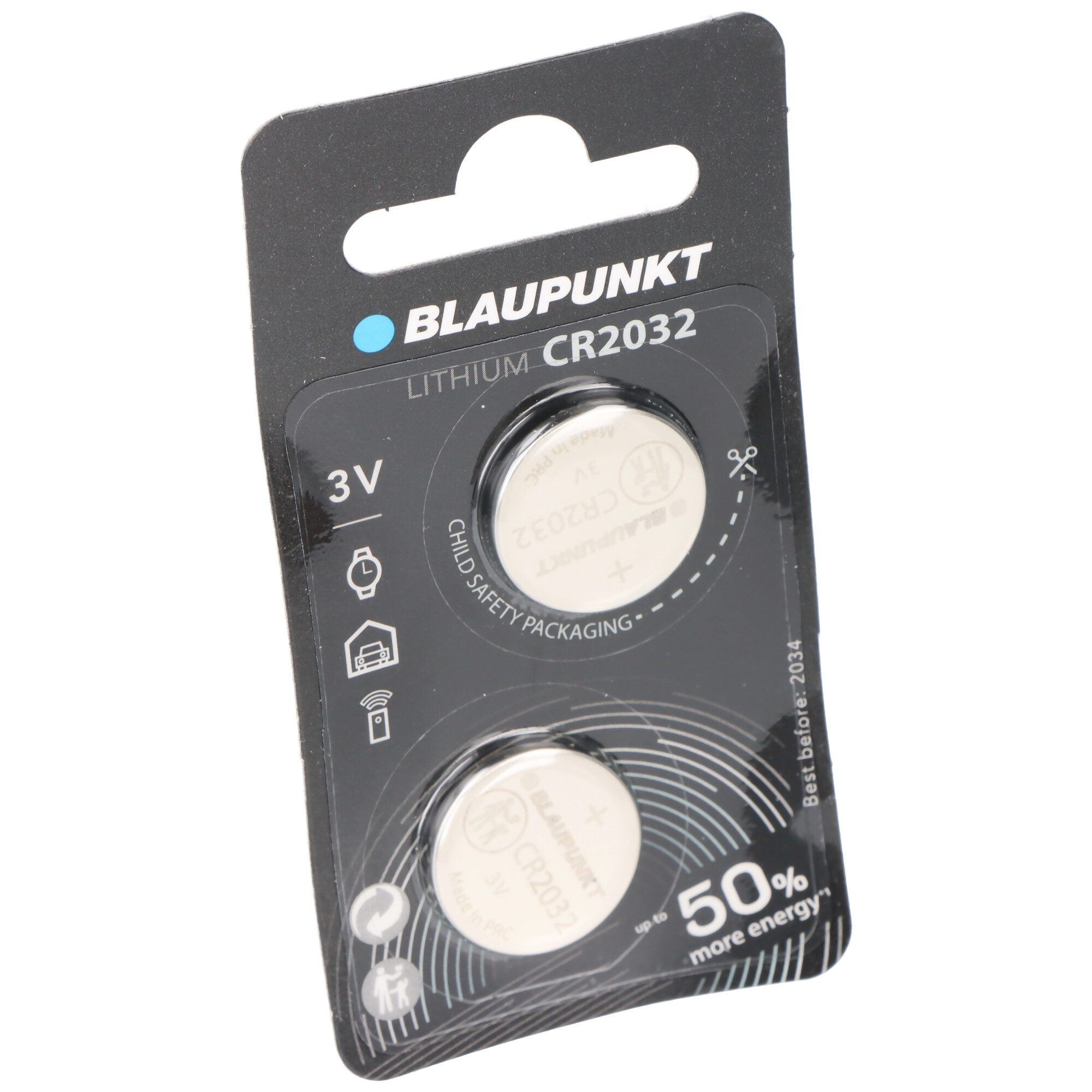 Blaupunkt Blaupunkt CR2032 Lithium Batterie 3V 2er-Pack Knopfzelle, (3,0 V)