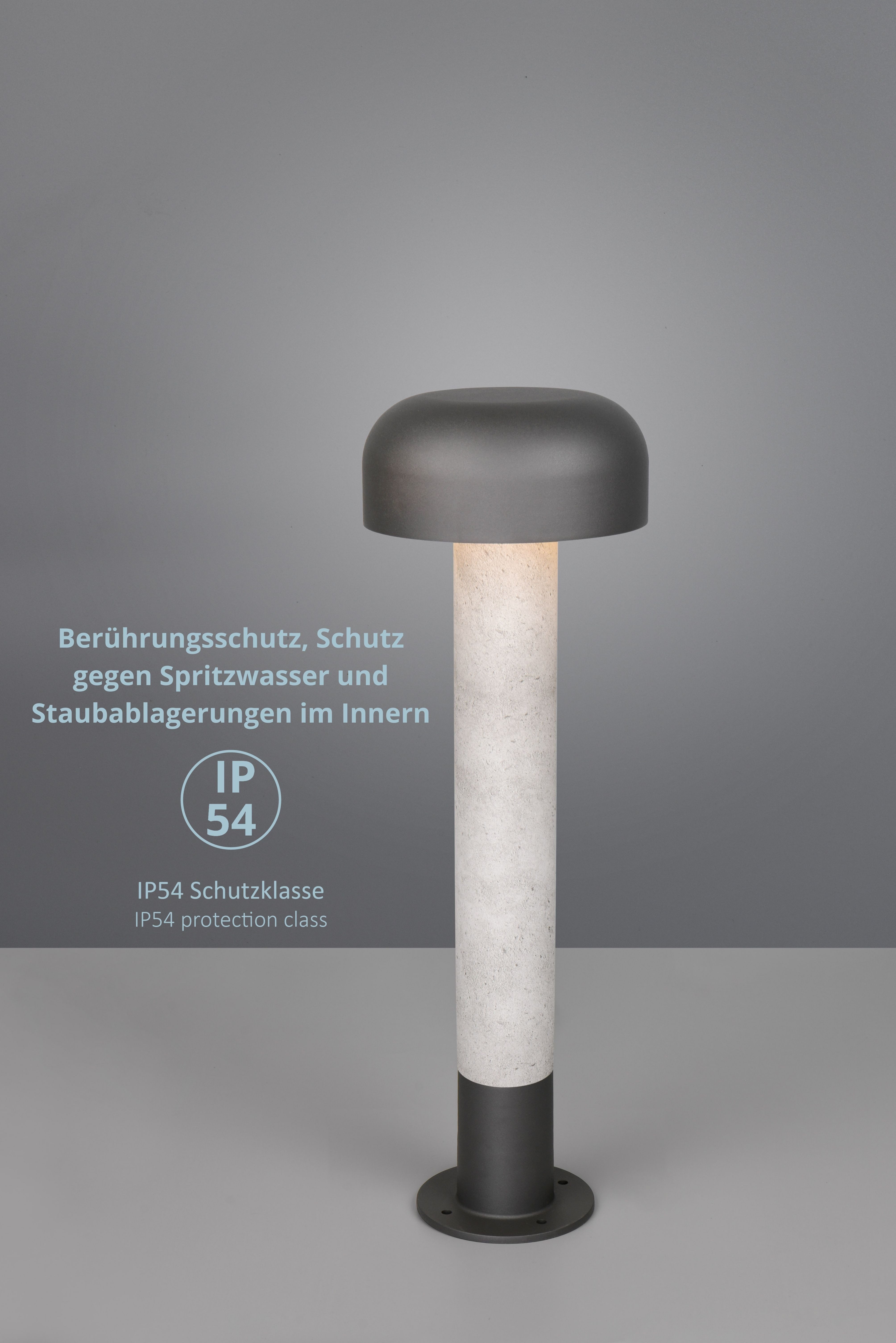 lightling Außen-Stehlampe Asher, Ein- und Ausschalter, ohne Leuchtmittel, Druckguss Aluminium, IP54, E27 Leuchtmittel (exkl)