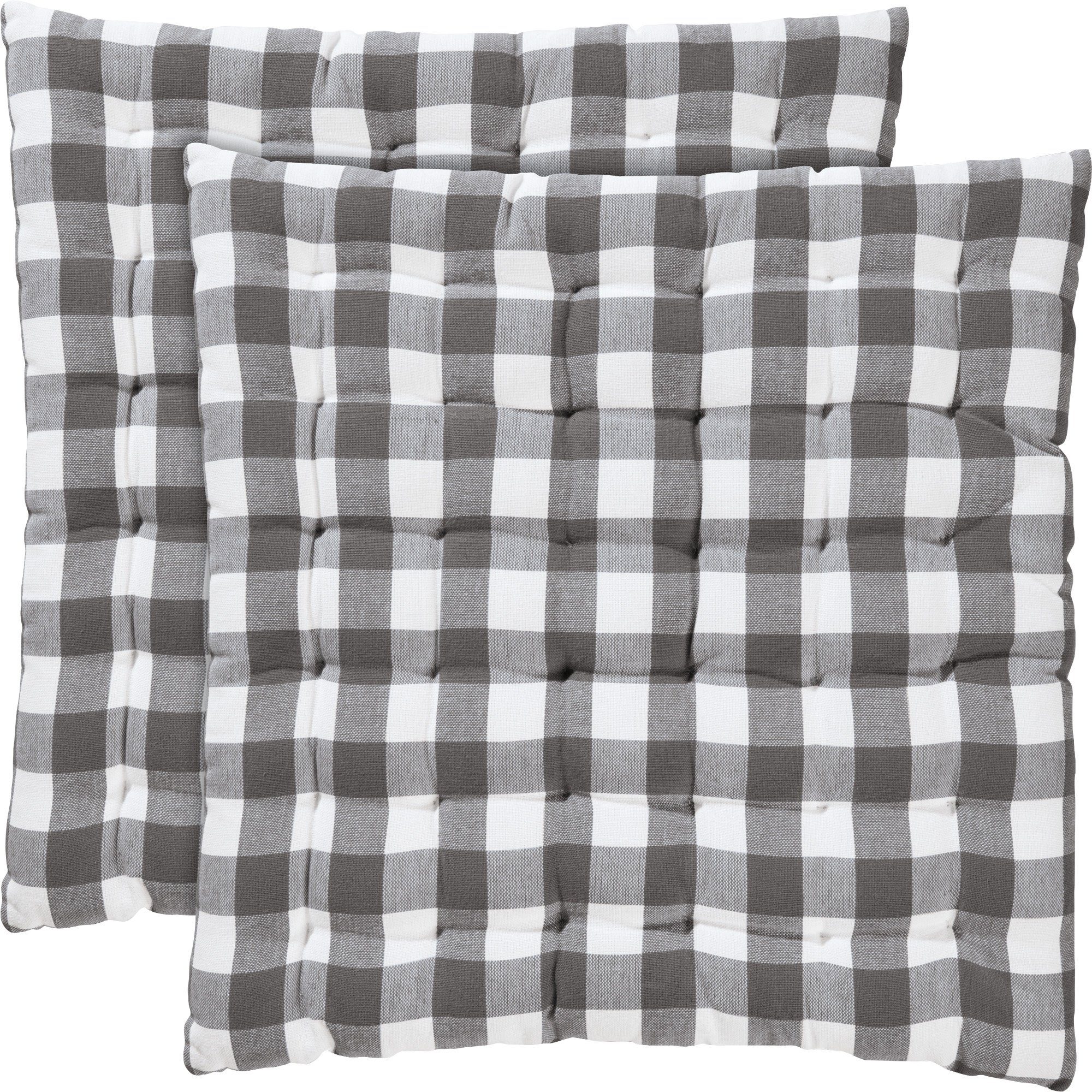 REDBEST Stuhlkissen Stuhlkissen "Nashville" 2er-Pack, Karo/Landhaus