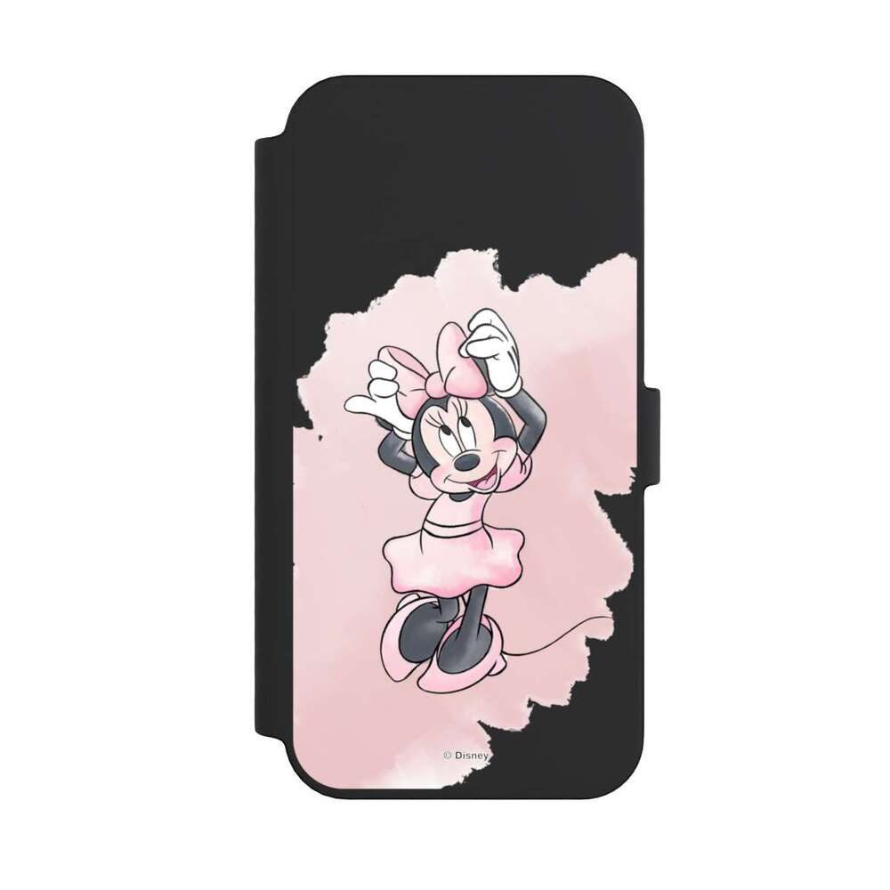 NIVOCASE Handyhülle Disney Motiv ohne Hintergrund Minnie Watercolour transparent, Apple iPhone 14 Pro Max Klapphülle Handyhülle aus Kunst Leder