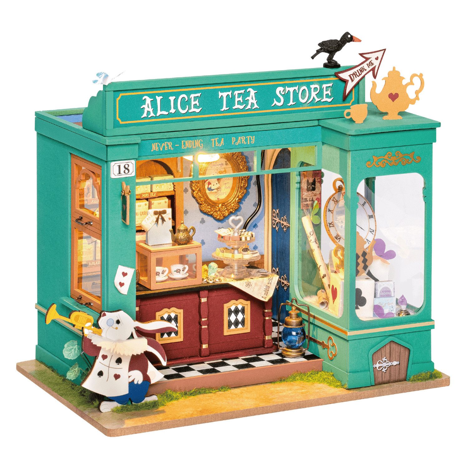 Robotime 3D-Puzzle Alice's Tea Store Miniaturhaus, 136 Puzzleteile