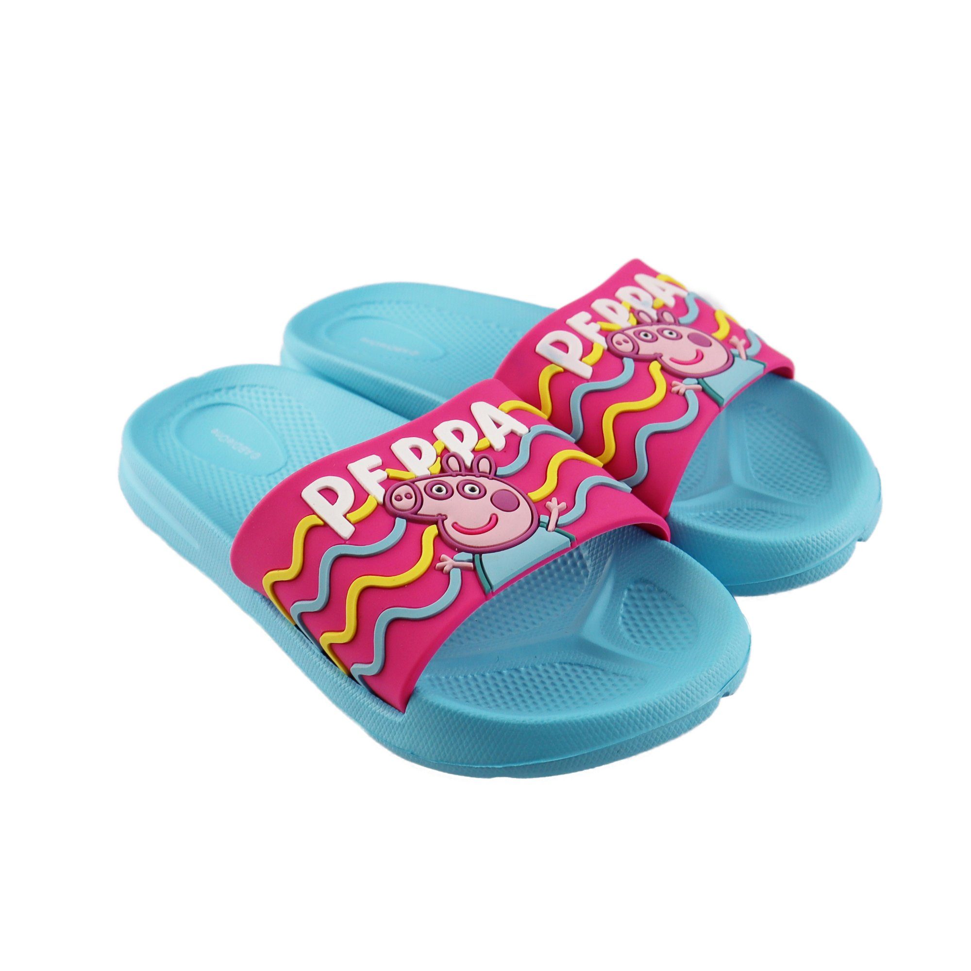 Mädchen Kinder bis 25 Pig Gr. Sandale 3D Peppa Wutz Optik 32, Peppa - Hellblau Sandalen