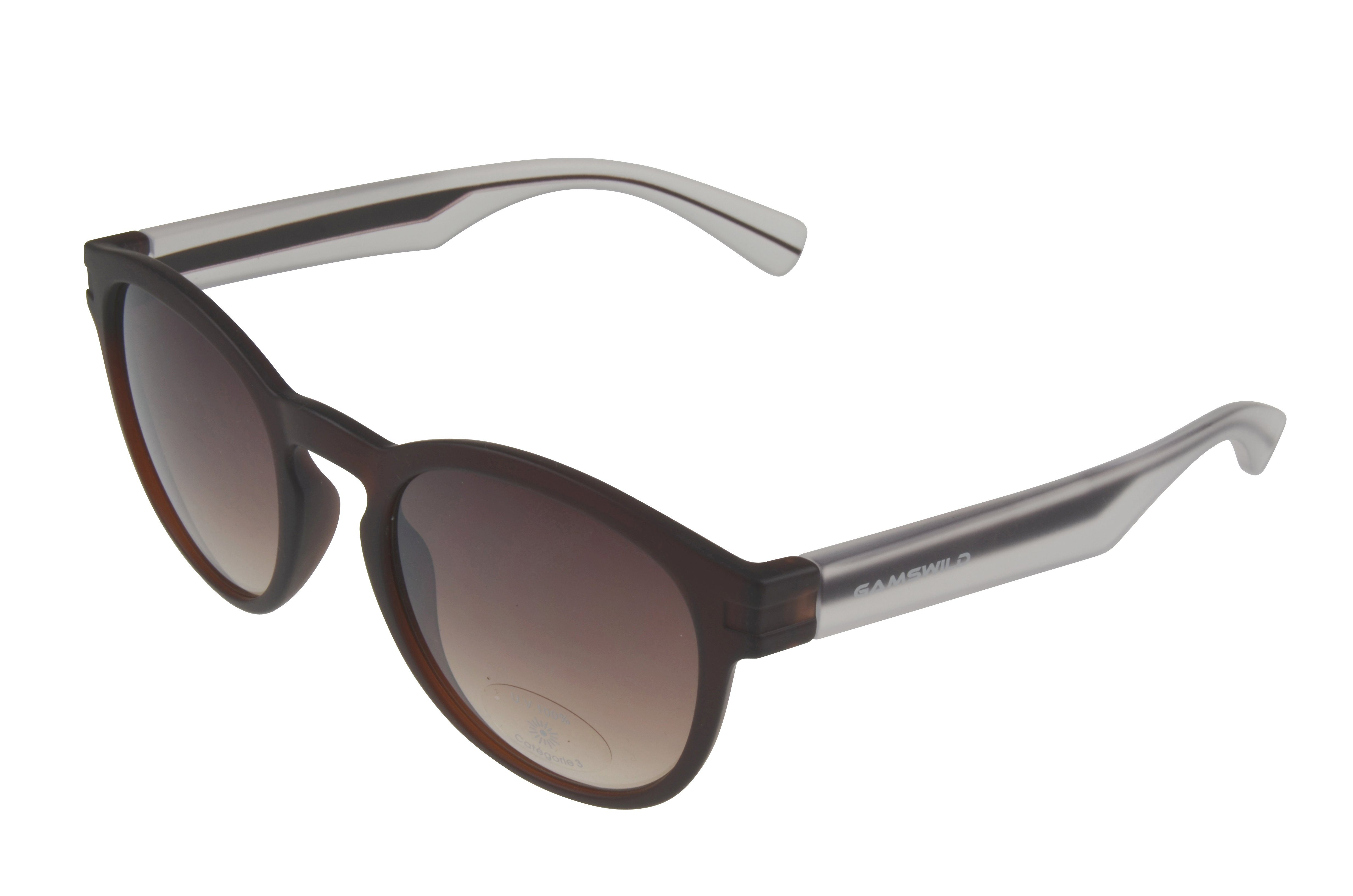 Gamswild Sonnenbrille WM7525 GAMSSTYLE Modebrille Damen Herren Unisex halbtransparenter Bügel braun
