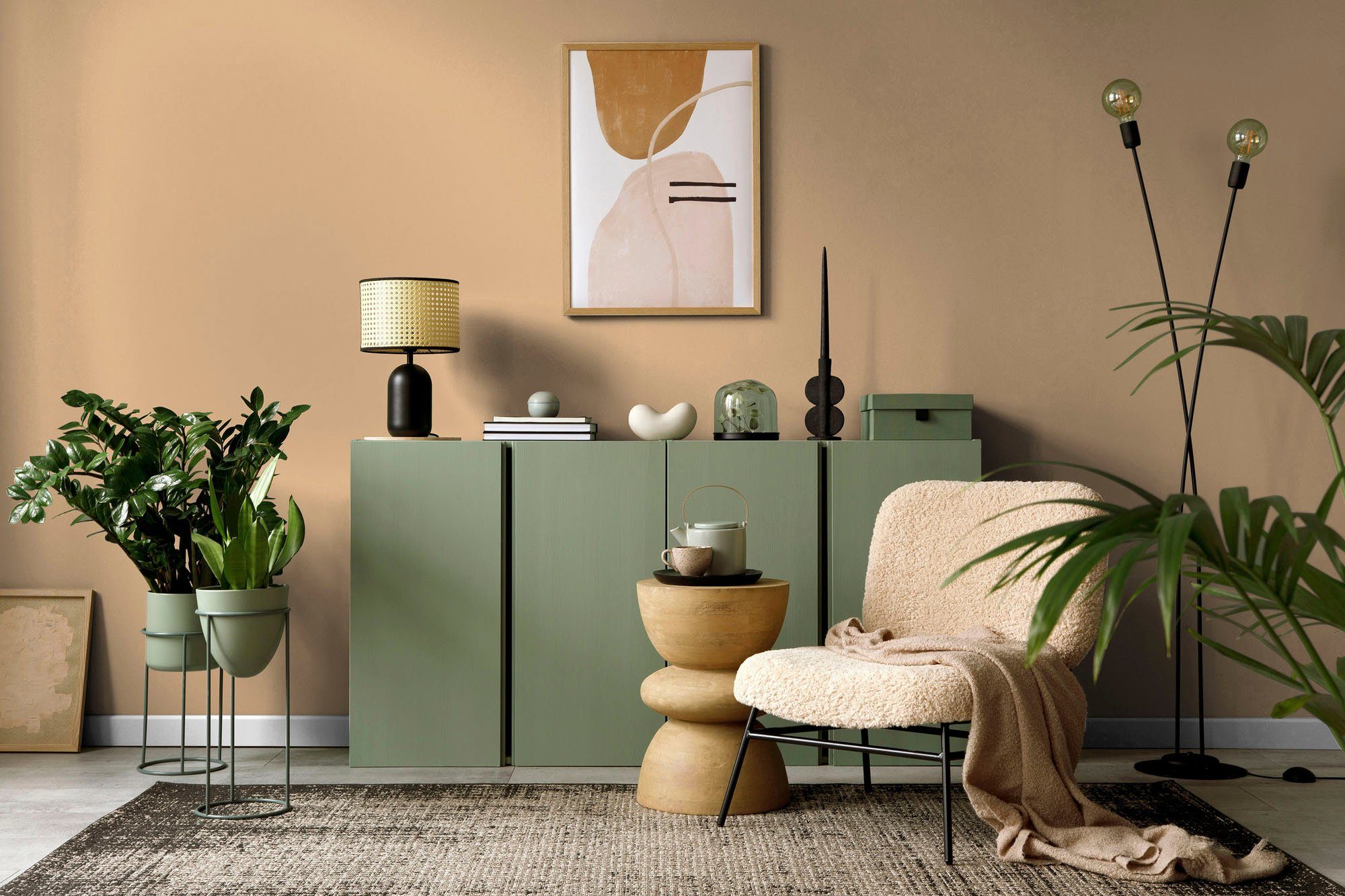 A.S. Création ideal Flur für Schlafzimmer, c7026 Tuchmatt beige beige, und sandy Premium Farbwelt sandy Küche, Beige Wandfarbe Innenwandfarbe PURO Wohnzimmer