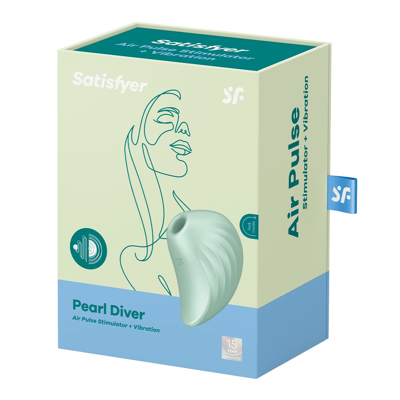 Satisfyer "Pearl Auflege-Vibrator (1-tlg) Diver", 9,5cm, Druckwellenvibrator, wasserdicht, Satisfyer Mint