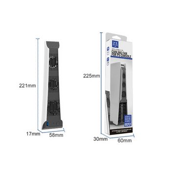 Tadow PS5-Konsolenlüfter,PS5 Cooling Lüfter,3-Blatt-Lüfter,Geräuscharm PlayStation 5-Controller
