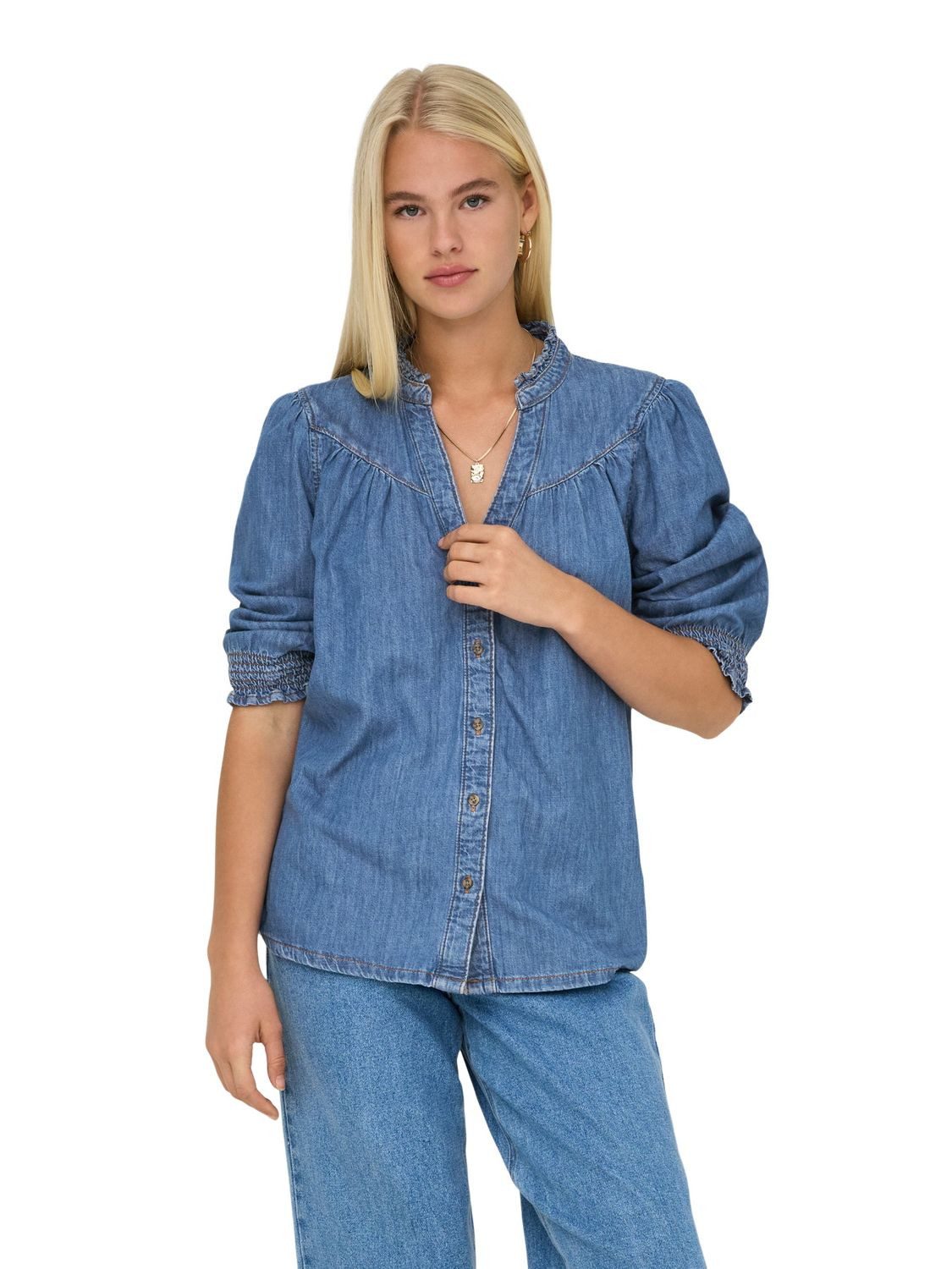 ONLY Langarmhemd ONLRAYA 3/4 SHIRT DNM AKM (1-tlg) günstig online kaufen