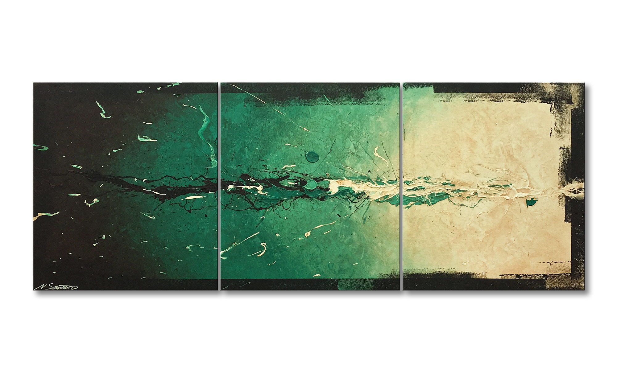 WandbilderXXL Gemälde Nightshade 180 x 70 cm, Abstraktes Gemälde, handgemaltes Unikat