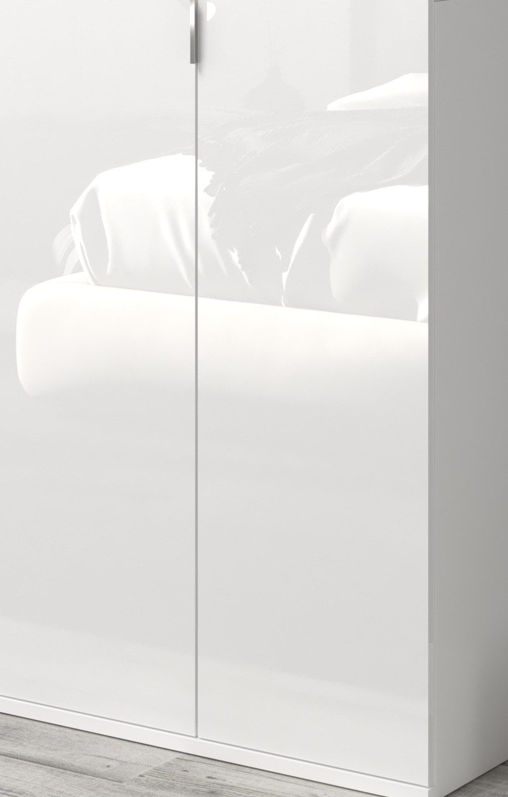 Inn.Furn Schuhkommode SystemX (Kommode in weiß Hochglanz, 61 x 99 cm), mit variabler Inneneinteilung
