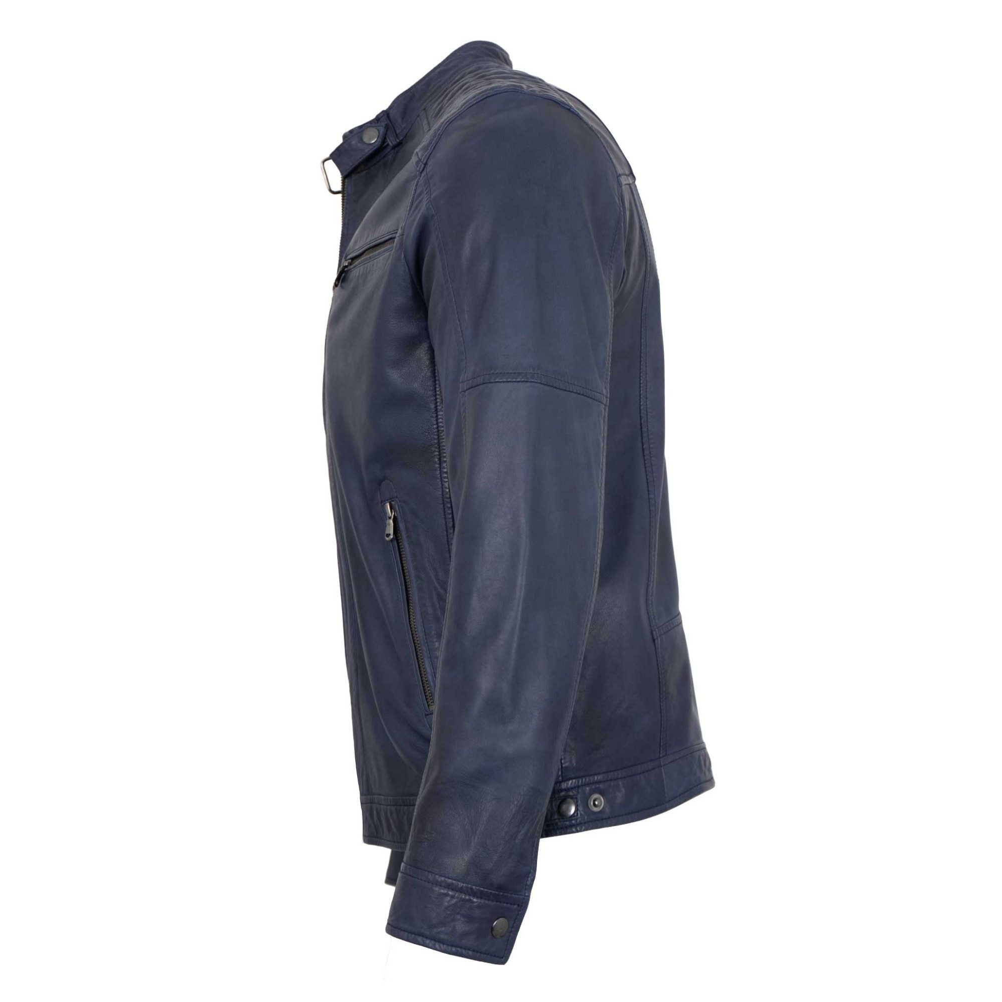 Maddox Lederjacke Mason MADDOX - Herren Lederjacke Lammnappa dunkelblau