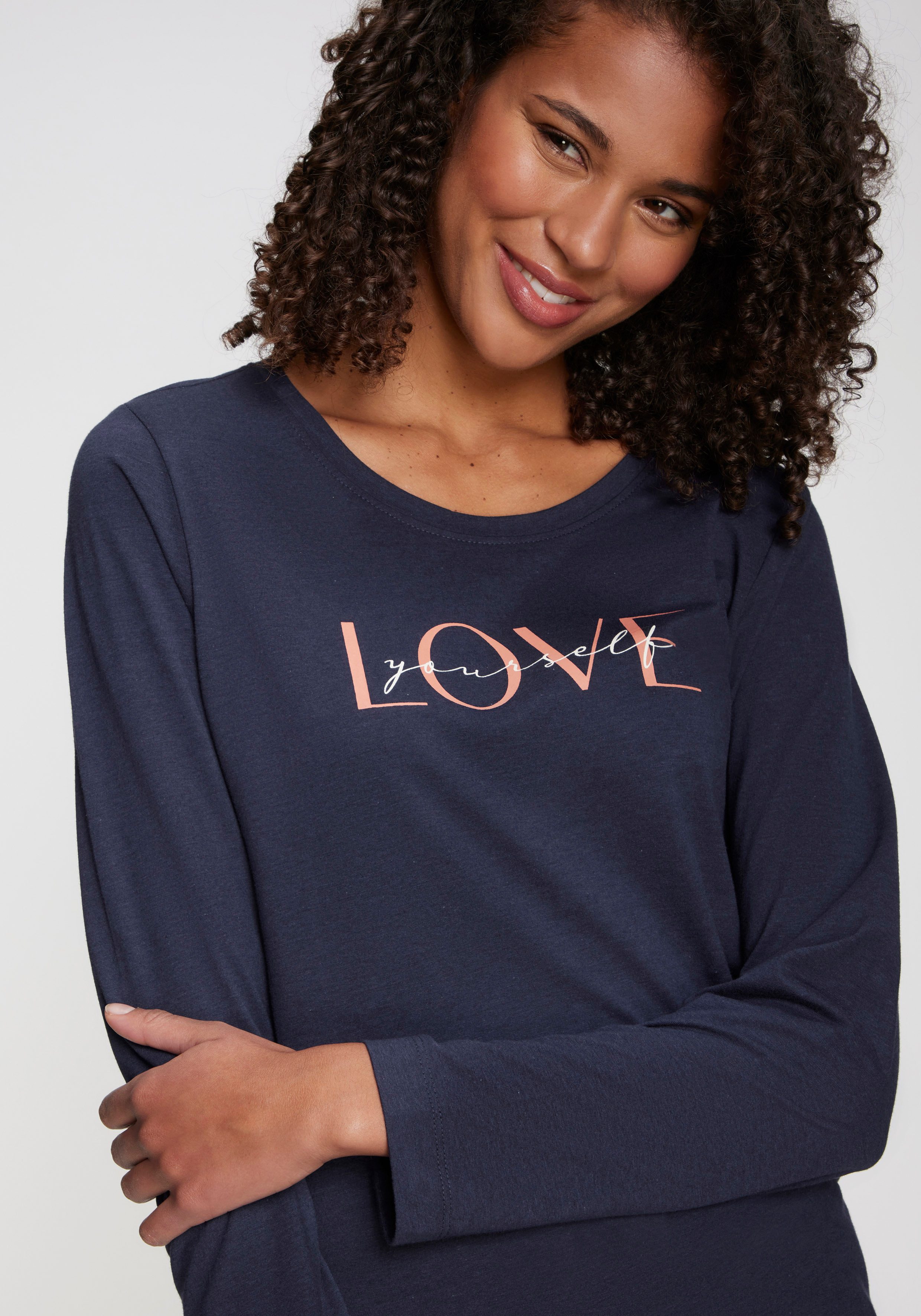 Vivance Dreams Longsleeve mit schönem Frontprint günstig online kaufen
