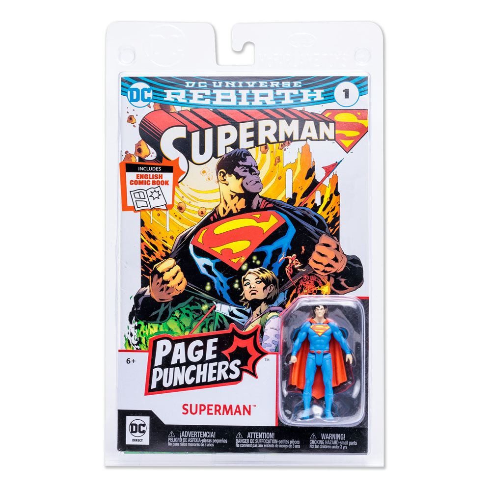 McFarlane Toys Actionfigur DC Page Punchers - Superman: Rebirth - Superman with Comic Book 8 cm