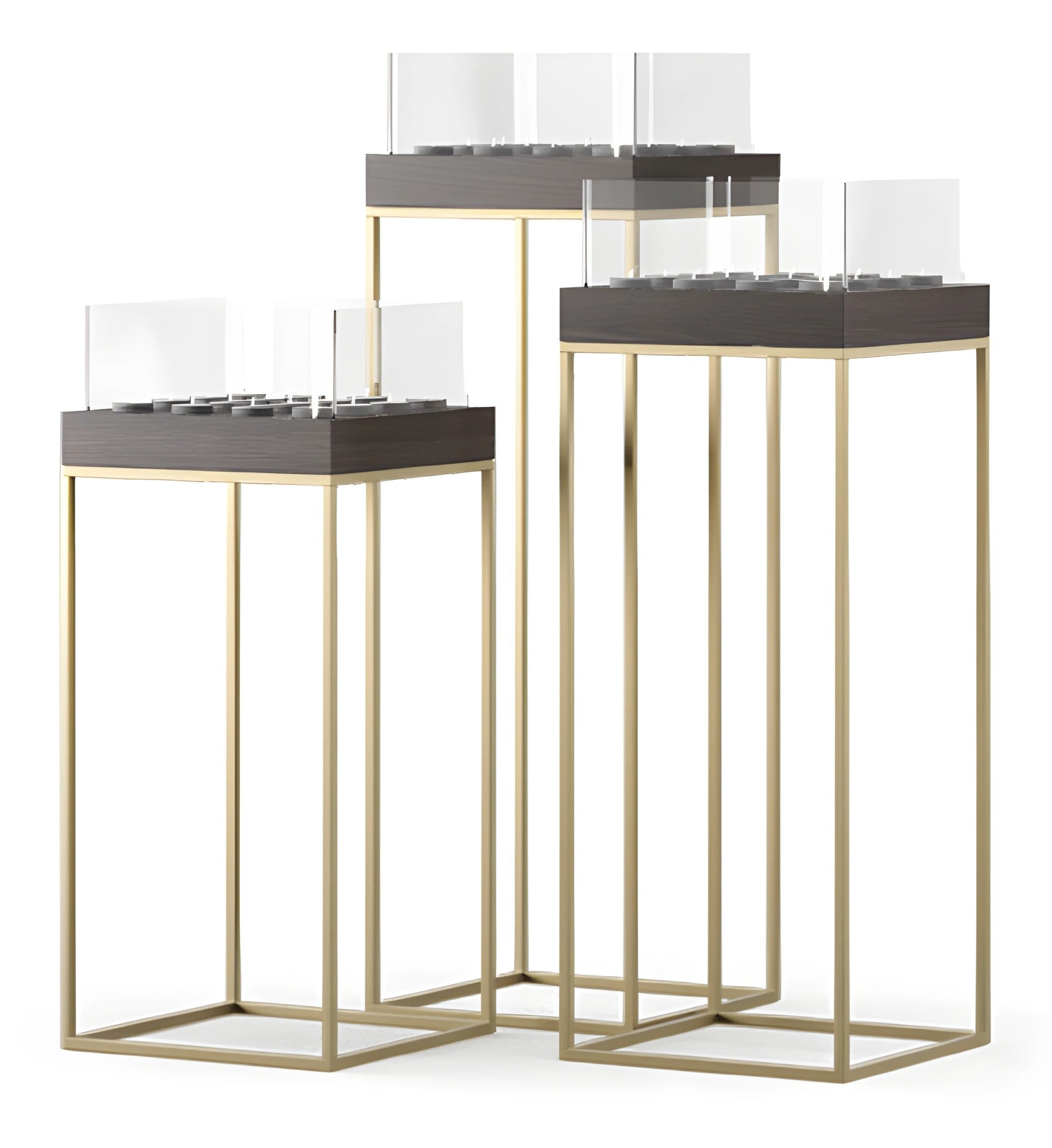 JVmoebel Teelichthalter Elegante Kerzenständer aus grauem Metall im modernen Design (1 St), Made in Europe
