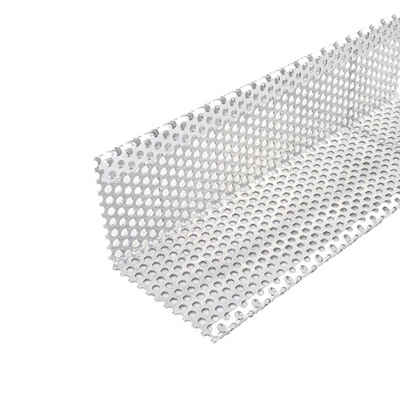 Fassadenprofile Sockelleiste, L: 200 cm, H: 8 cm, Lochblech Aluminium, Abschlussleiste für Terrasse und Balkon geeignet, 1-St., Kiesfangleiste Aluminium, Kiesleiste Materialstärke 1,0mm