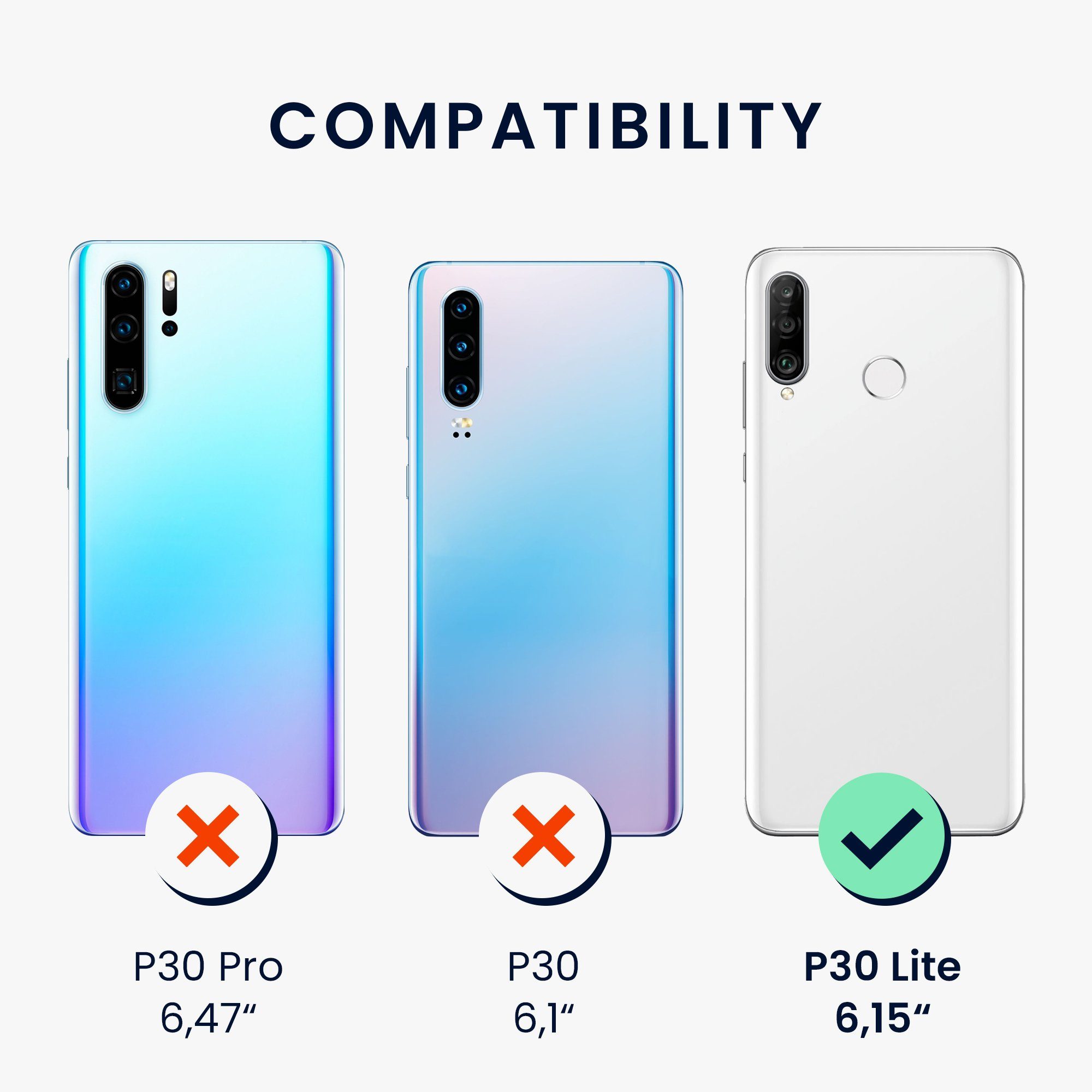 kwmobile Handyhülle Handyhülle für Huawei P30 Lite Hülle, Silikon Case metallisch schimmernd - Schutzhülle Cover