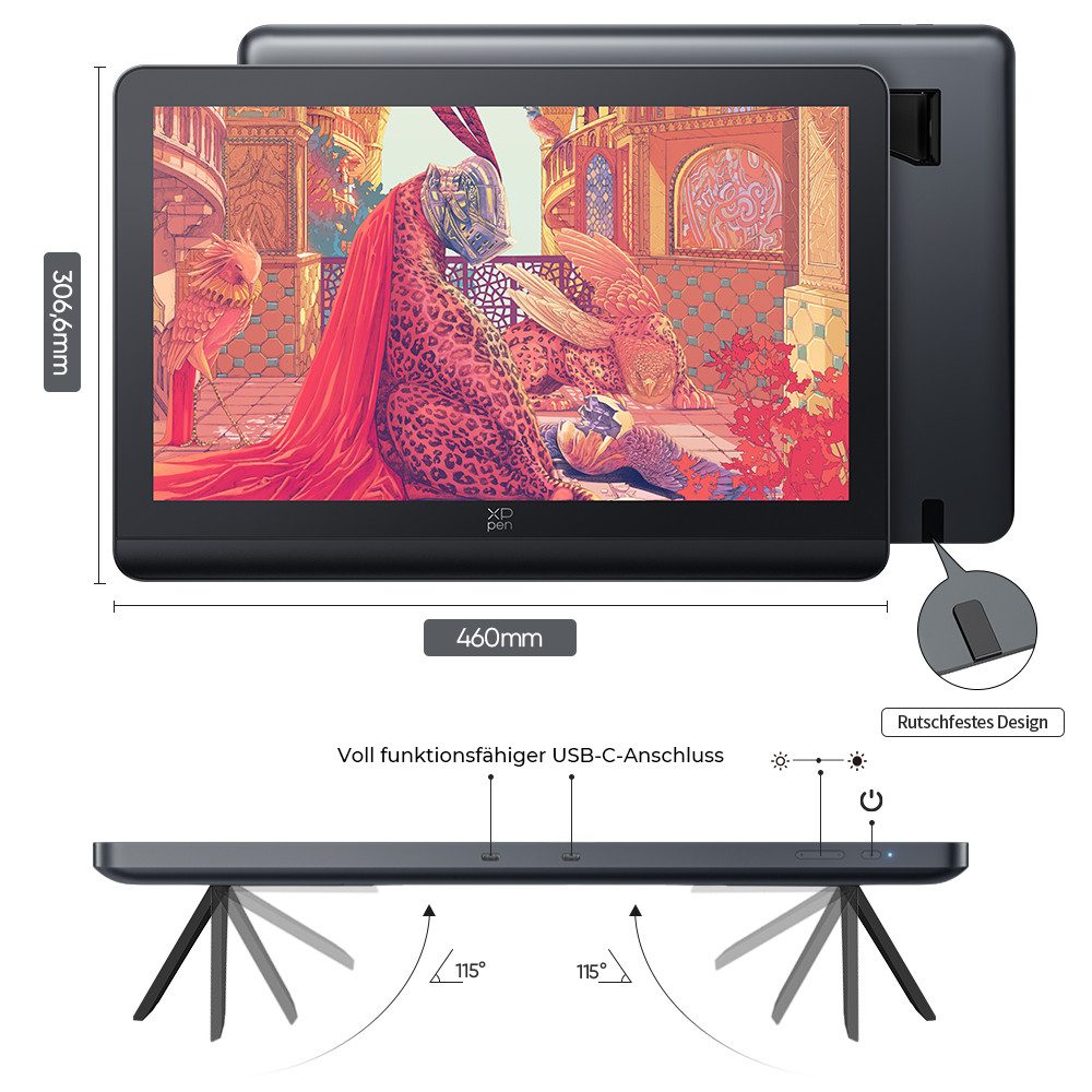 XP-PEN Artist Pro 19 (Gen 2) Grafiktablett (18.4", 18,4 Zoll 4K-UHD Zeichendisplay, Multi-Touch Steuerung)
