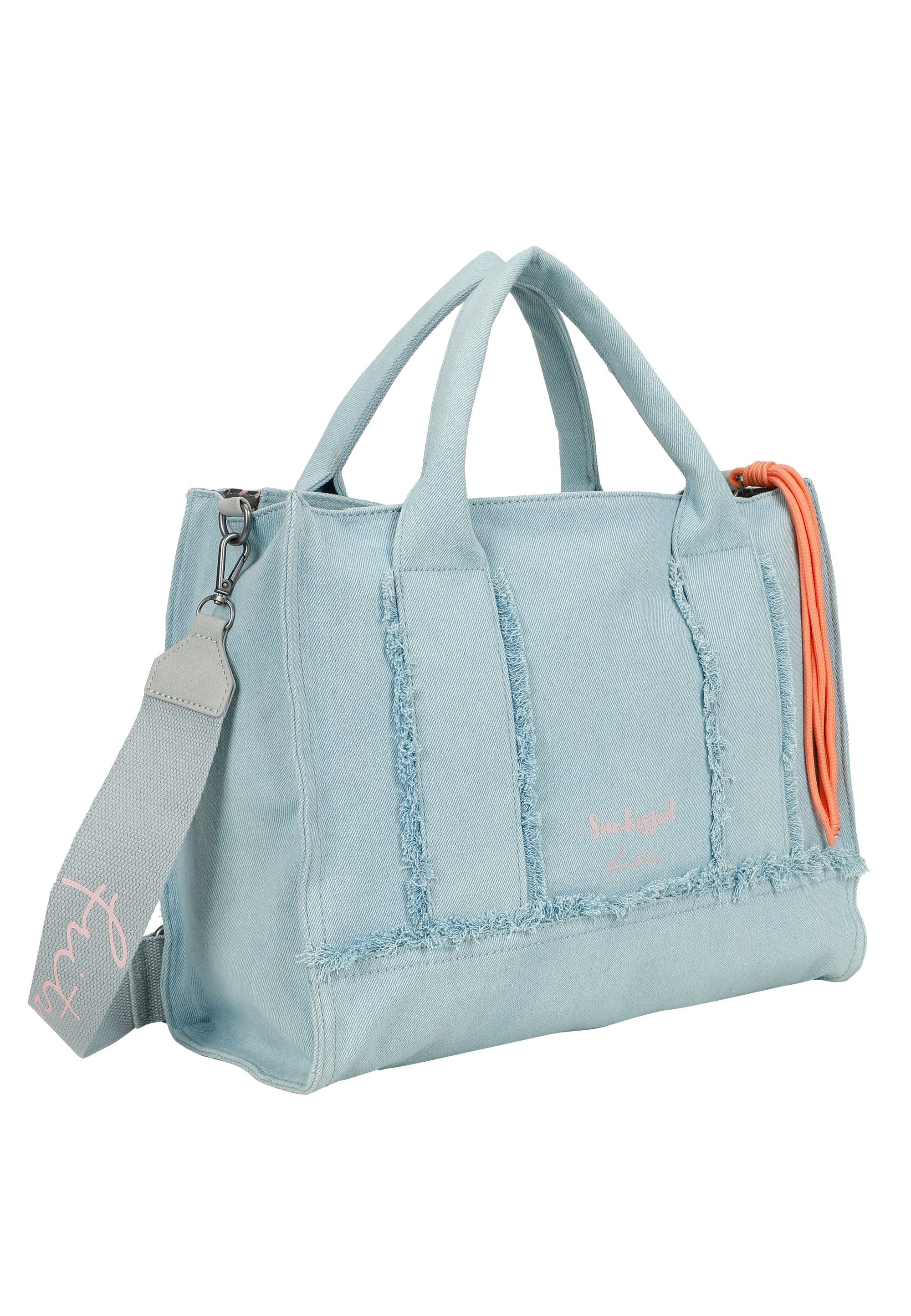 Fritzi aus Preußen Schultertasche Tote Bag Limited Washed Denim, mit Fransen