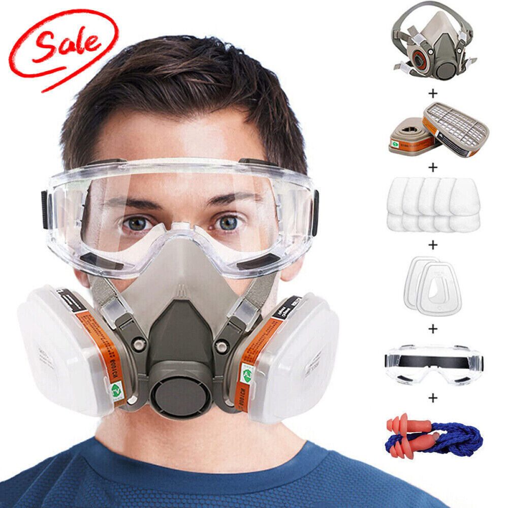 ibettertec Atemschutz-Vollmaske 17-in-1 Vollgesichts-Atemschutzmaske 6200, Sprühfilter, Sprühfilter, Chemikalienschutz, für Heimwerker