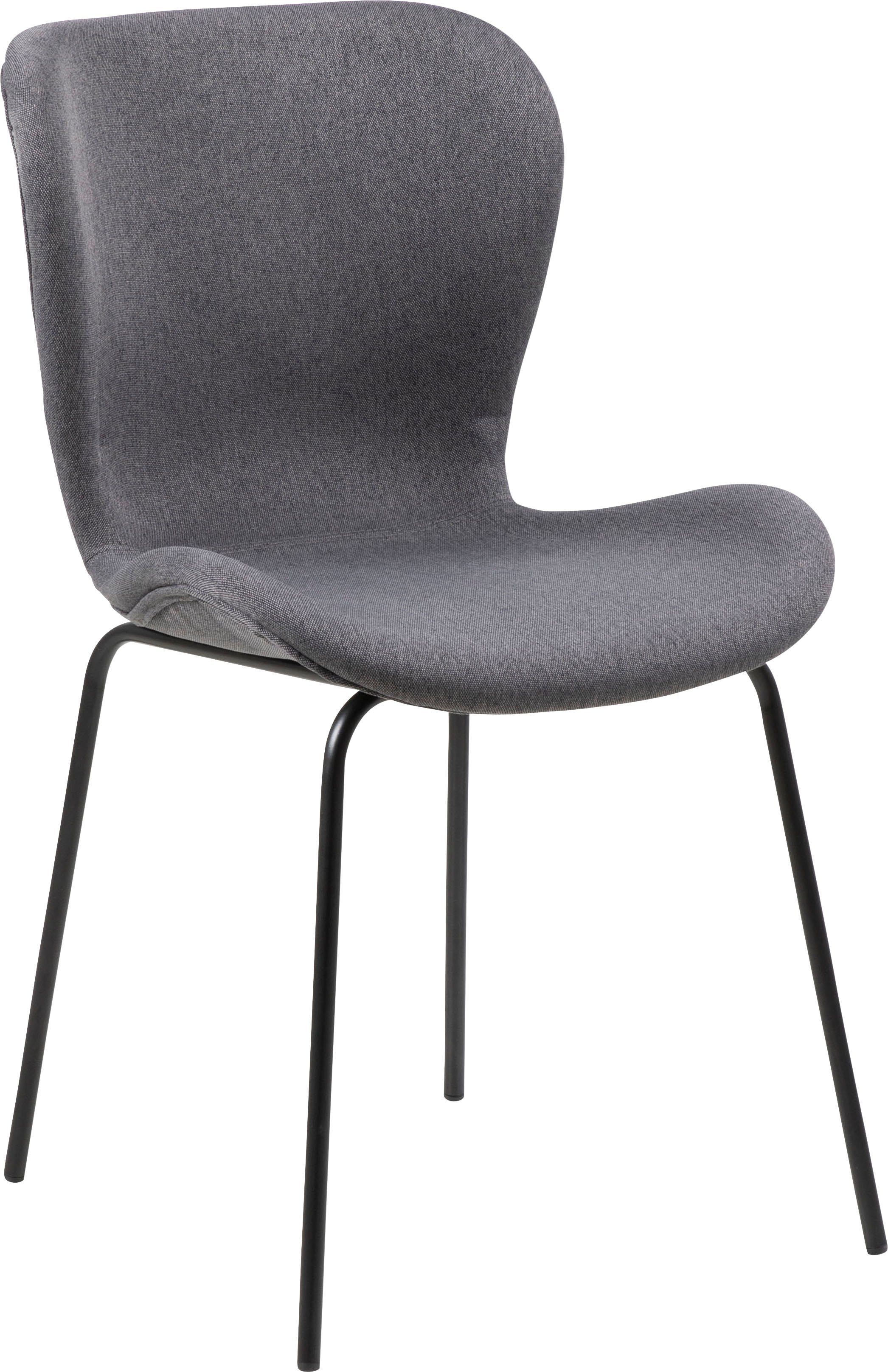 ACTONA GROUP Esszimmerstuhl, 2er Set, Webstoff Bezug, schwarzen Metallbeinen, Sitzhöhe 47 cm | Stühle