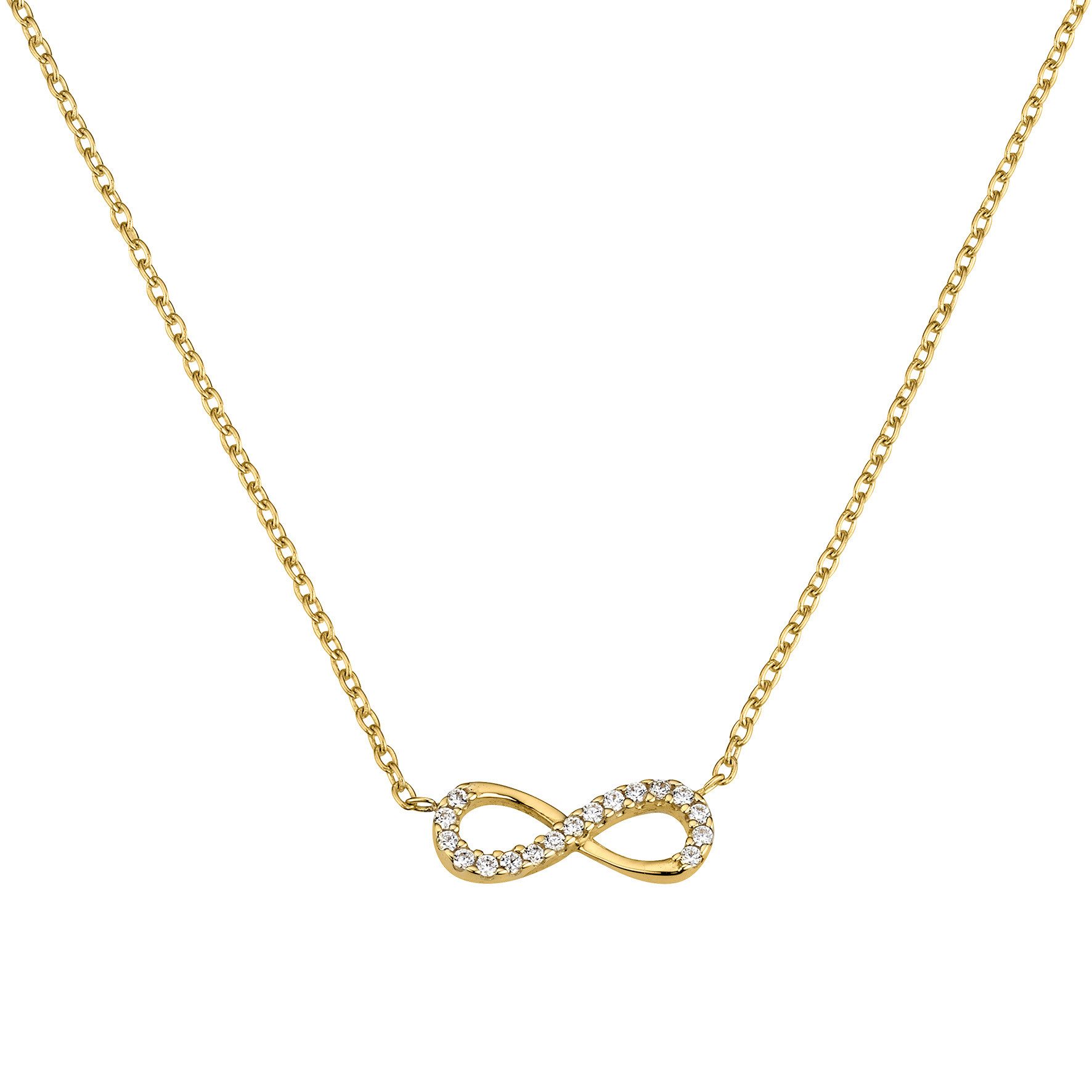 Kette mit Anhänger Schmuck Geschenk Gold 333 Halsschmuck Anhänger Unendlichkeitsschleife