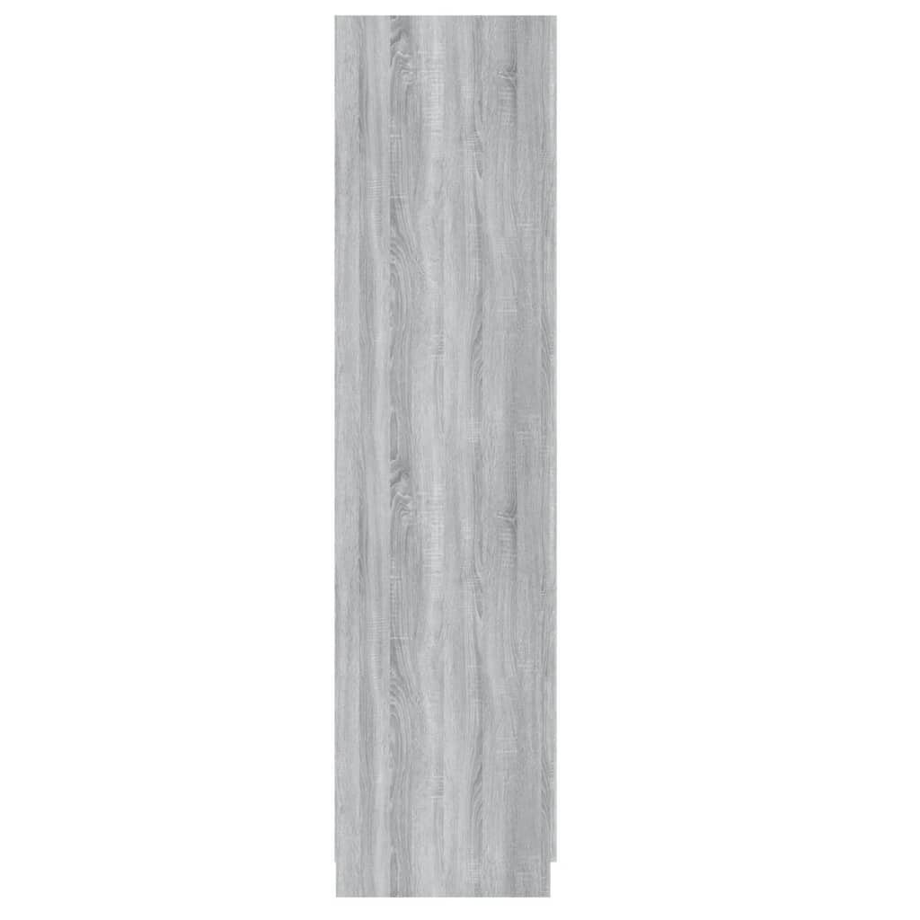 cm Holzwerkstoff 90x52x200 Sonoma furnicato Kleiderschrank Grau